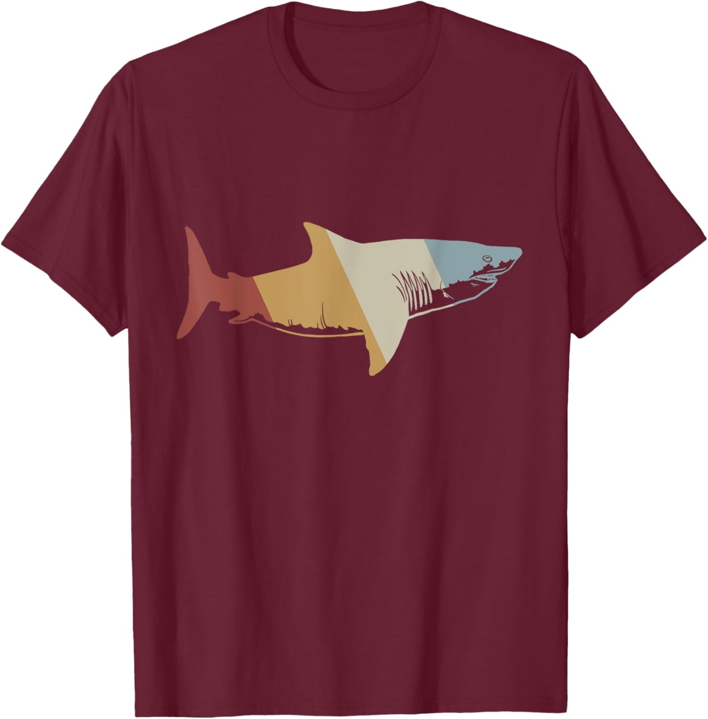 Shark Retro Style Vintage T-Shirt - T-Shirt | Maroon