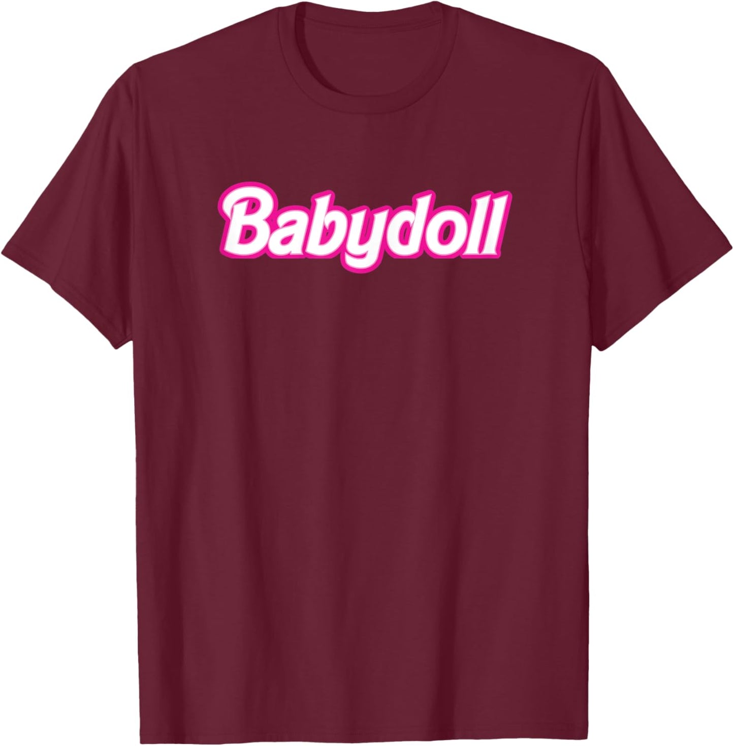 Babydoll Pink Retro Girlie T-Shirt - T-Shirt | Maroon