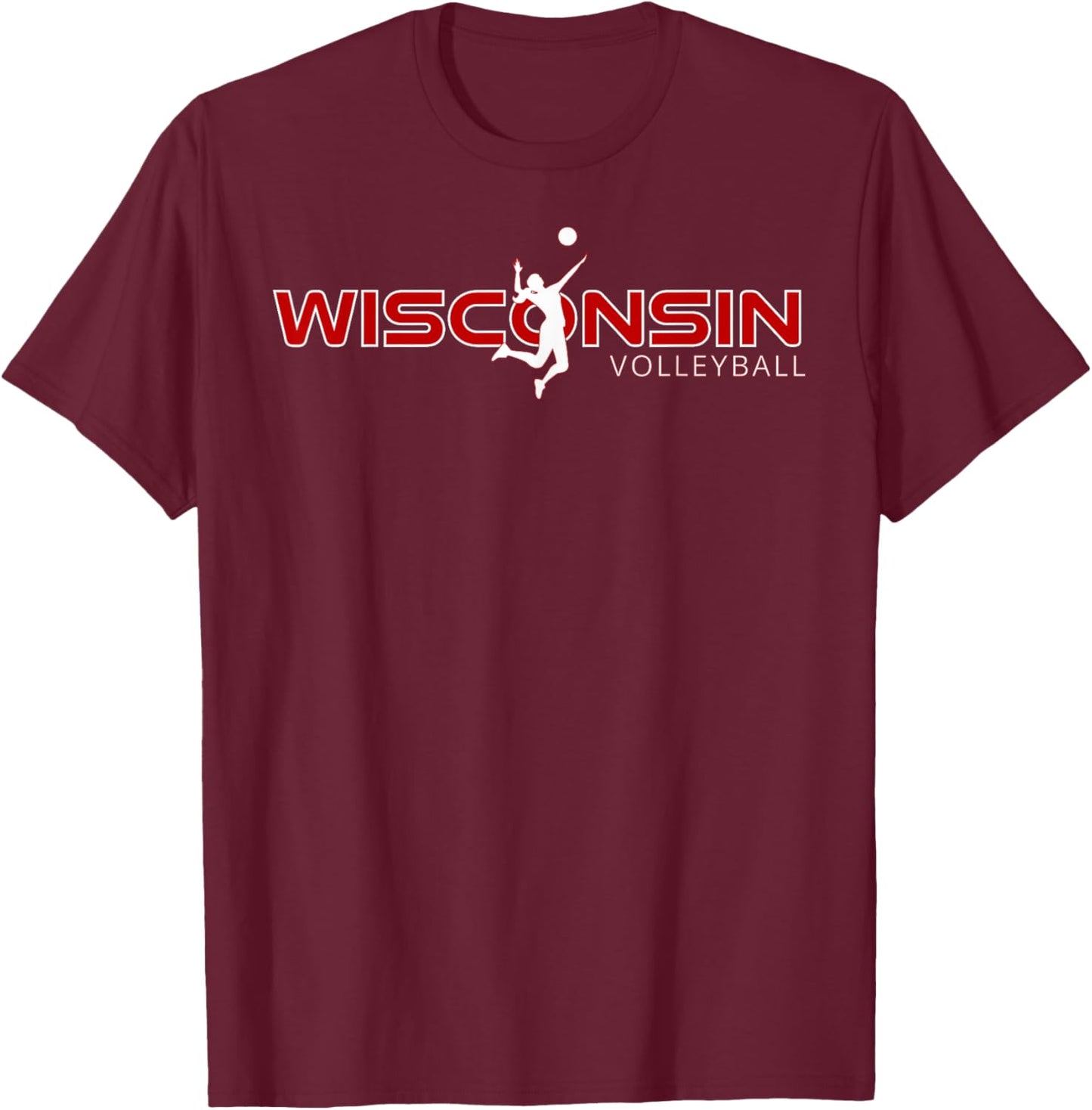 WI Court Game The Badger State Souvenir Wisconsin Volleyball T-Shirt - T-Shirt | Maroon