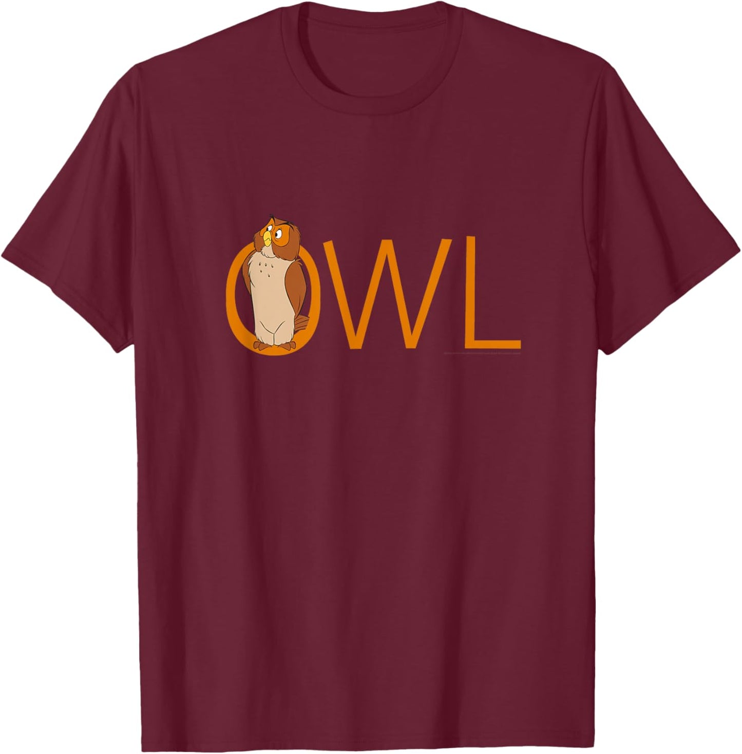 Disney Winnie the Pooh Owl Classic Lettering T-Shirt - T-Shirt | Maroon