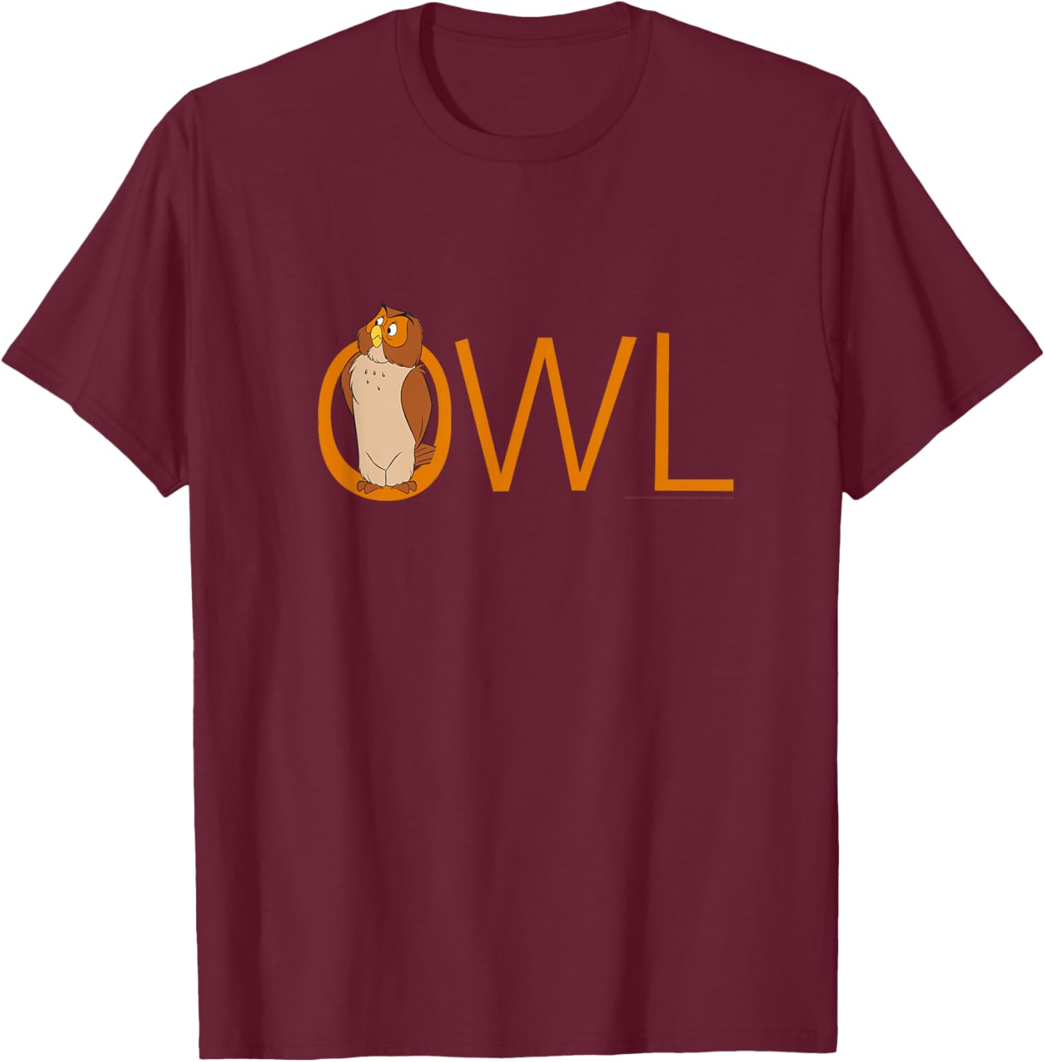 Disney Winnie the Pooh Owl Classic Lettering T-Shirt - T-Shirt | Maroon