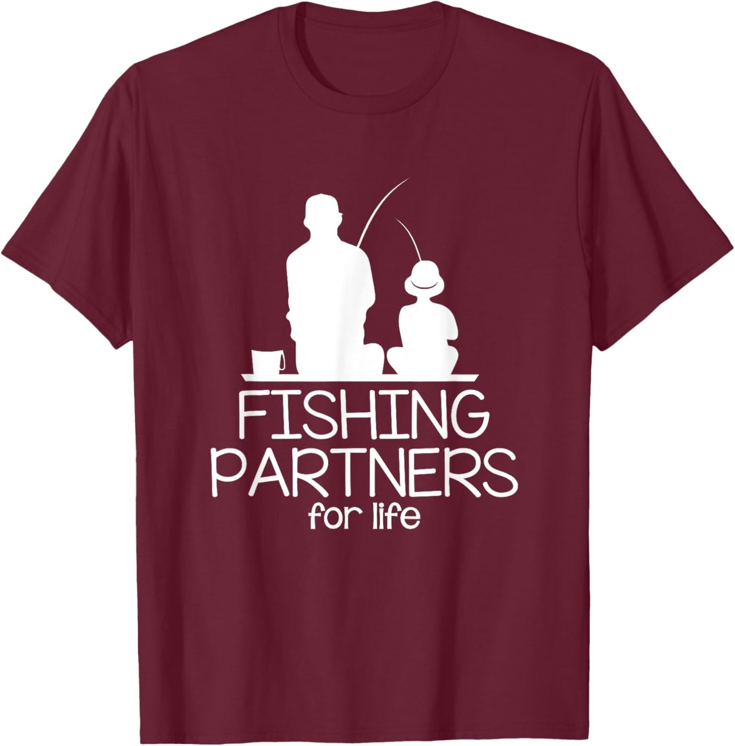 Fishing Partners For Life Father And Son Matching Outfits T-Shirt - T-Shirt | Maroon