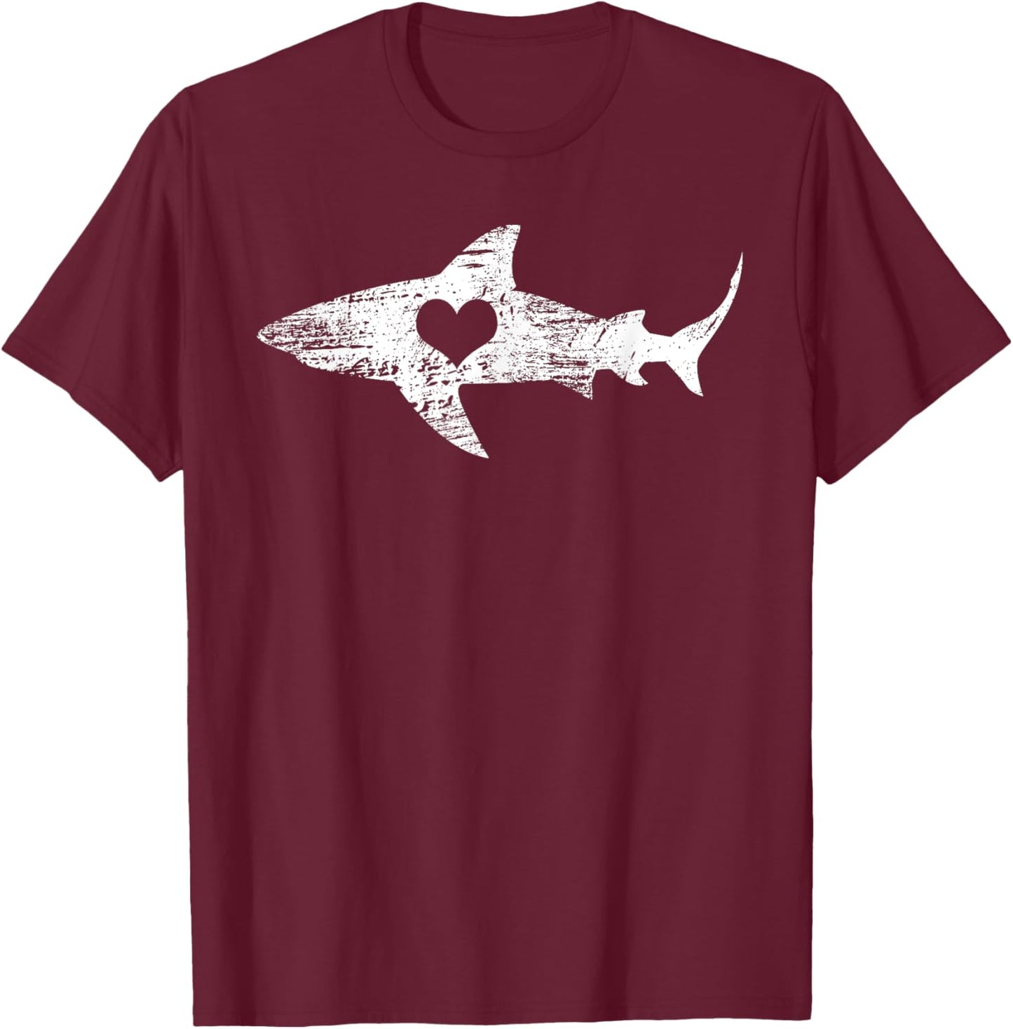 Hai Motiv Taucher Geschenk | Weier Hai Liebhaber Shark Diver - Men's Black Small Classic Fit Short Sleeve T-Shirt - T-Shirt | Maroon