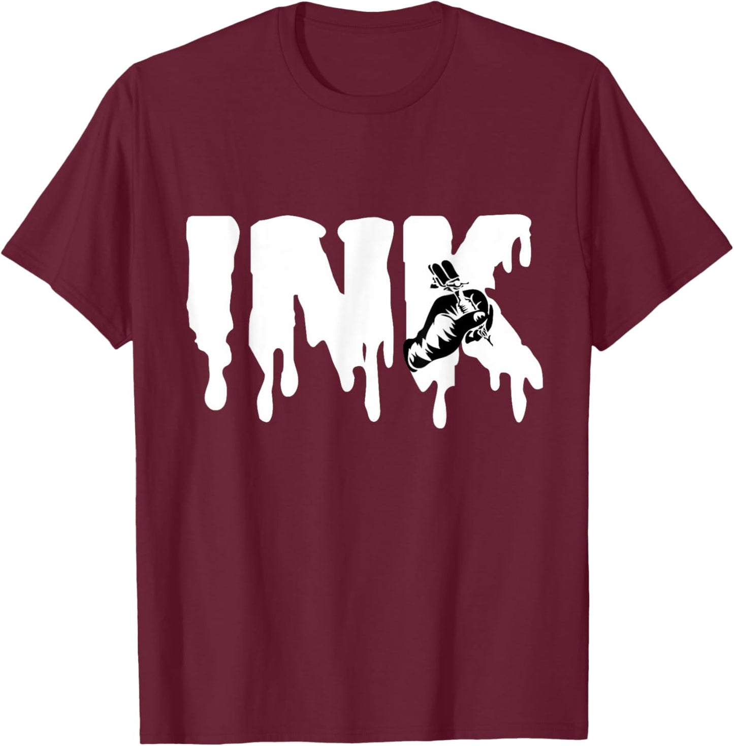 Tattoo artist Ink doing a tattoo T-Shirt - T-Shirt | Maroon