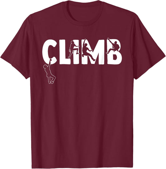 Vintage Climbing Bouldering Rock Climber Climbing T-Shirt - T-Shirt | Maroon