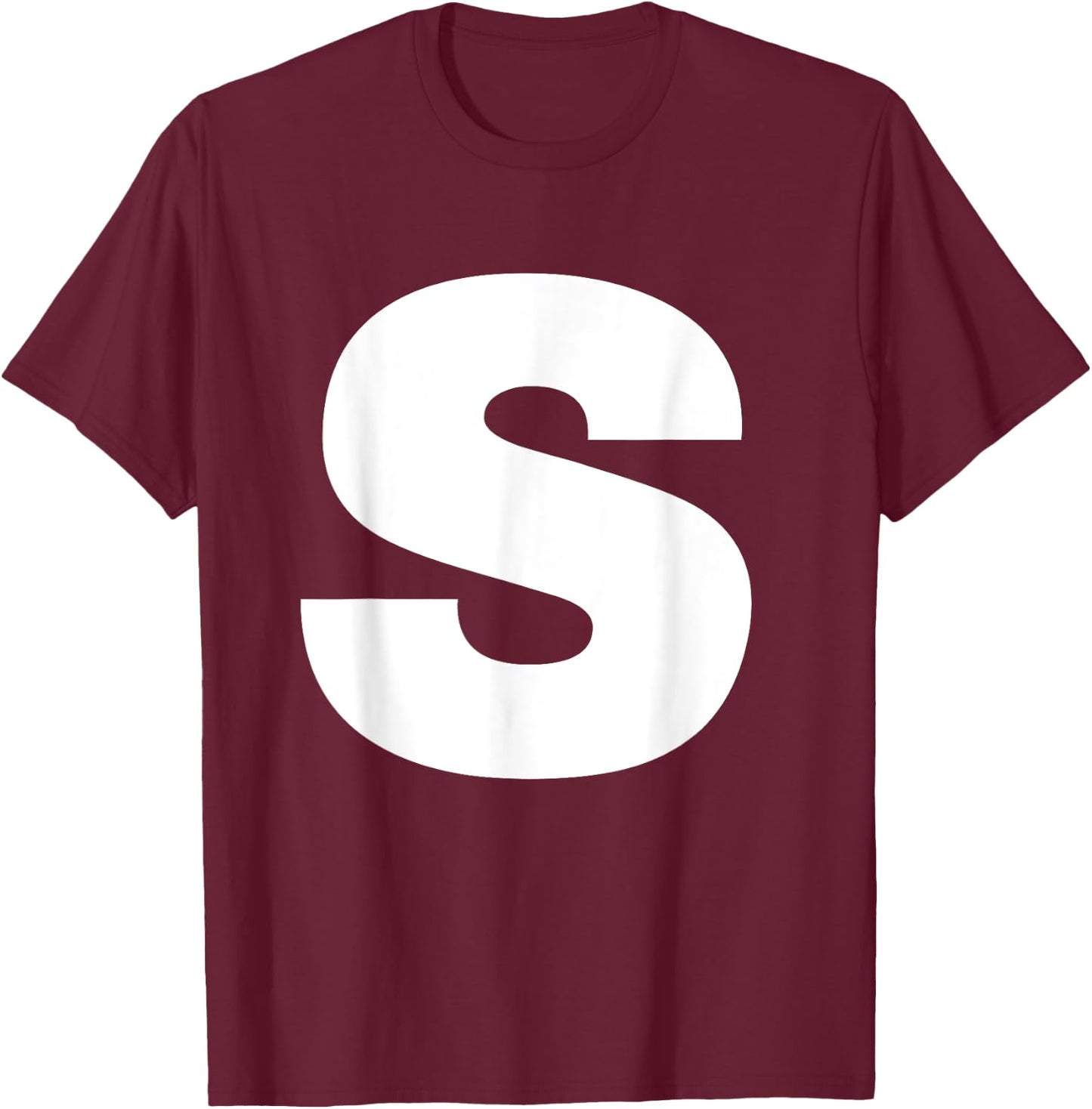 Letter S Capital Alphabet S Monogram Initial Name Birthday T-Shirt - T-Shirt | Maroon