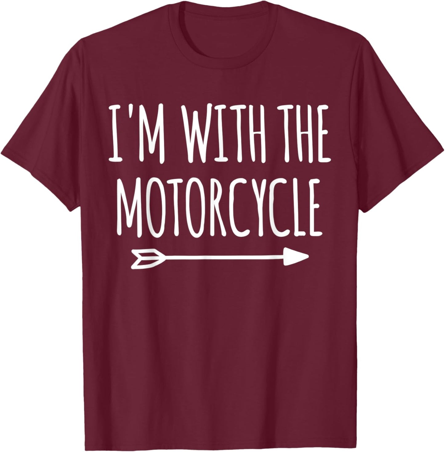 I'm With Motorcycle Halloween Matching Couples Costume T-Shirt - T-Shirt | Maroon
