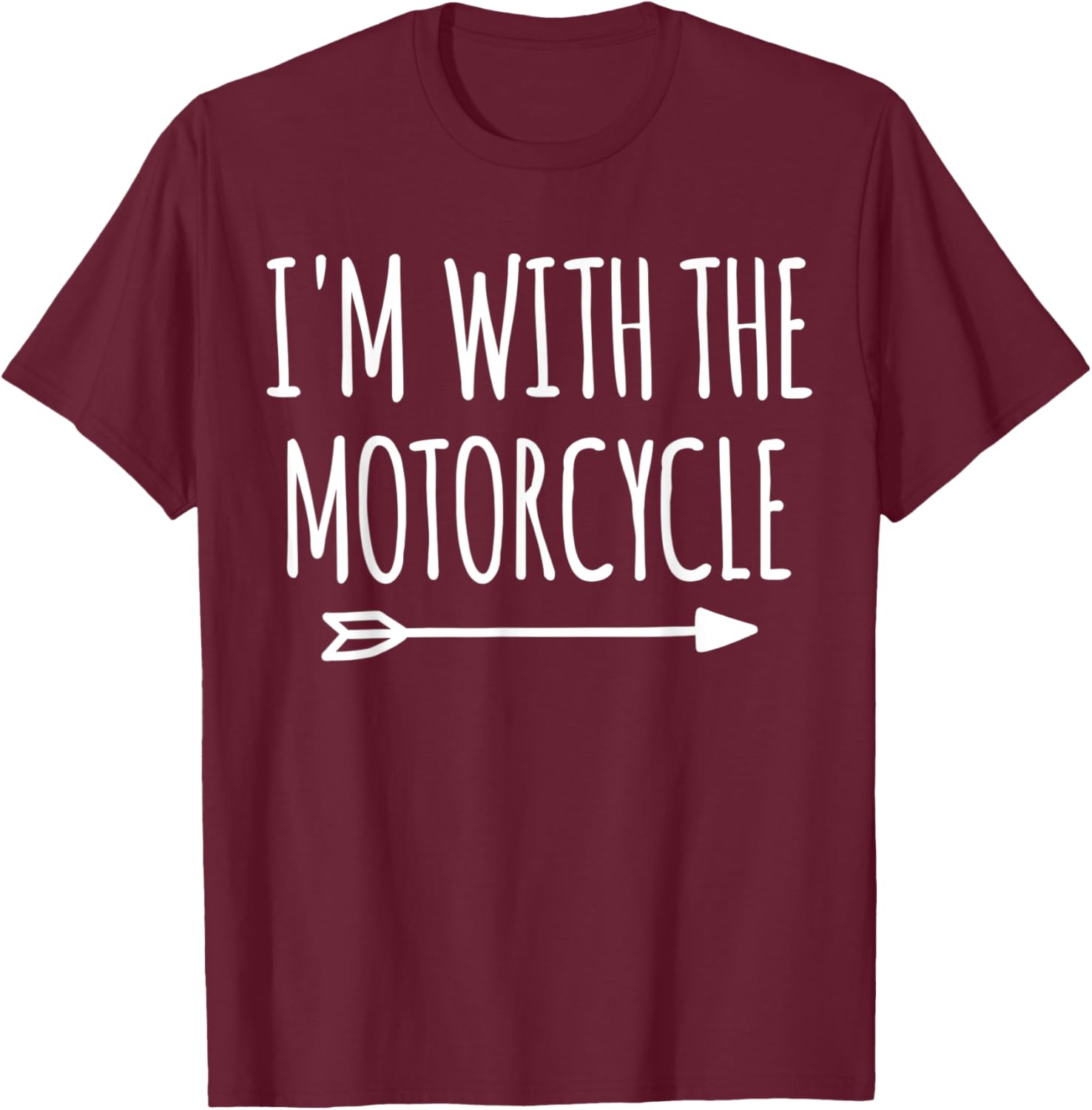 I'm With Motorcycle Halloween Matching Couples Costume T-Shirt - T-Shirt | Maroon