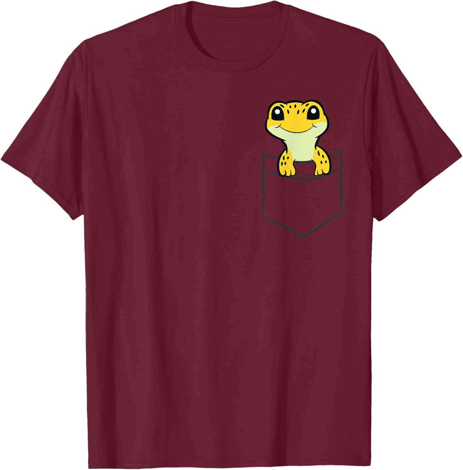 Leopard Gecko In The Pocket Cute Pocket Leopard Gecko T-Shirt - T-Shirt | Maroon