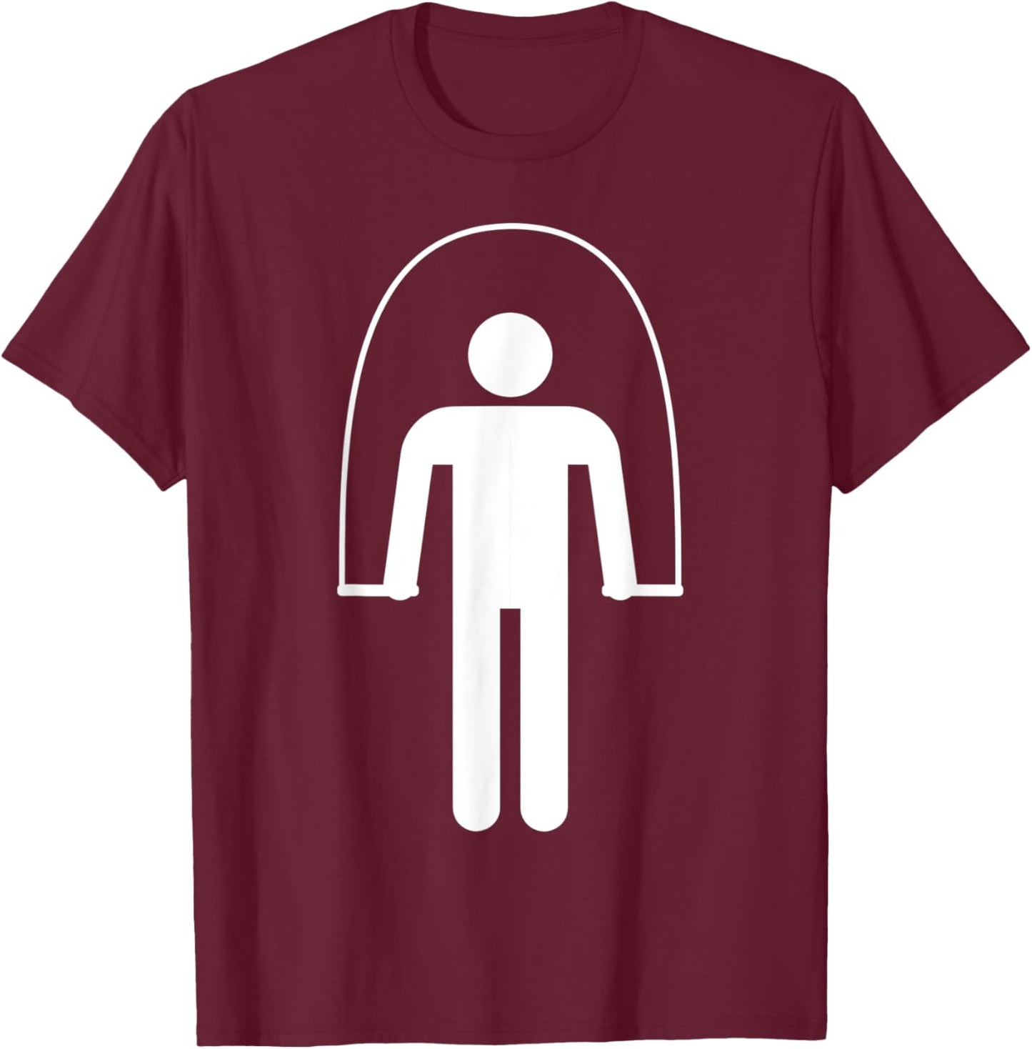 Stick Figure Jumping Rope T-Shirt - T-Shirt | Maroon