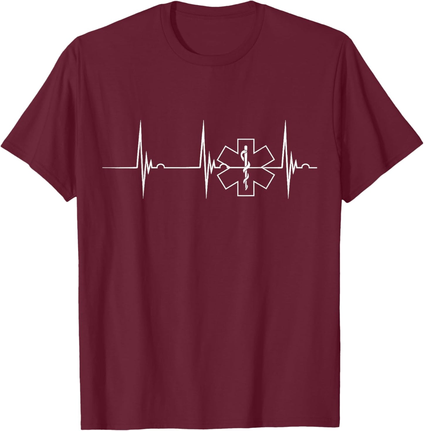 First Responder Heartbeat EKG Pulse Medical EMT Paramedic T-Shirt - T-Shirt | Maroon