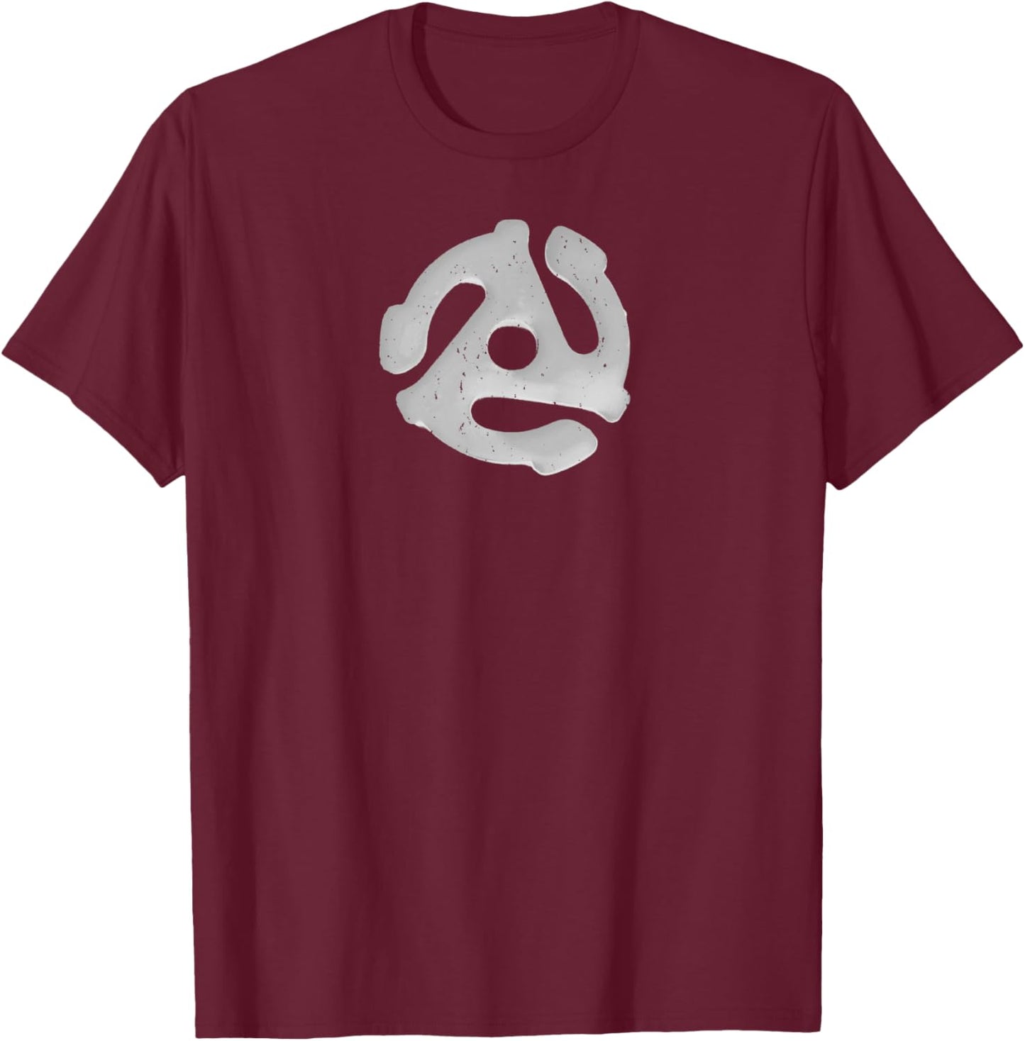 45 RPM Vinyl Plate Adapter Turntable Music Album Vintage T-Shirt - T-Shirt | Maroon