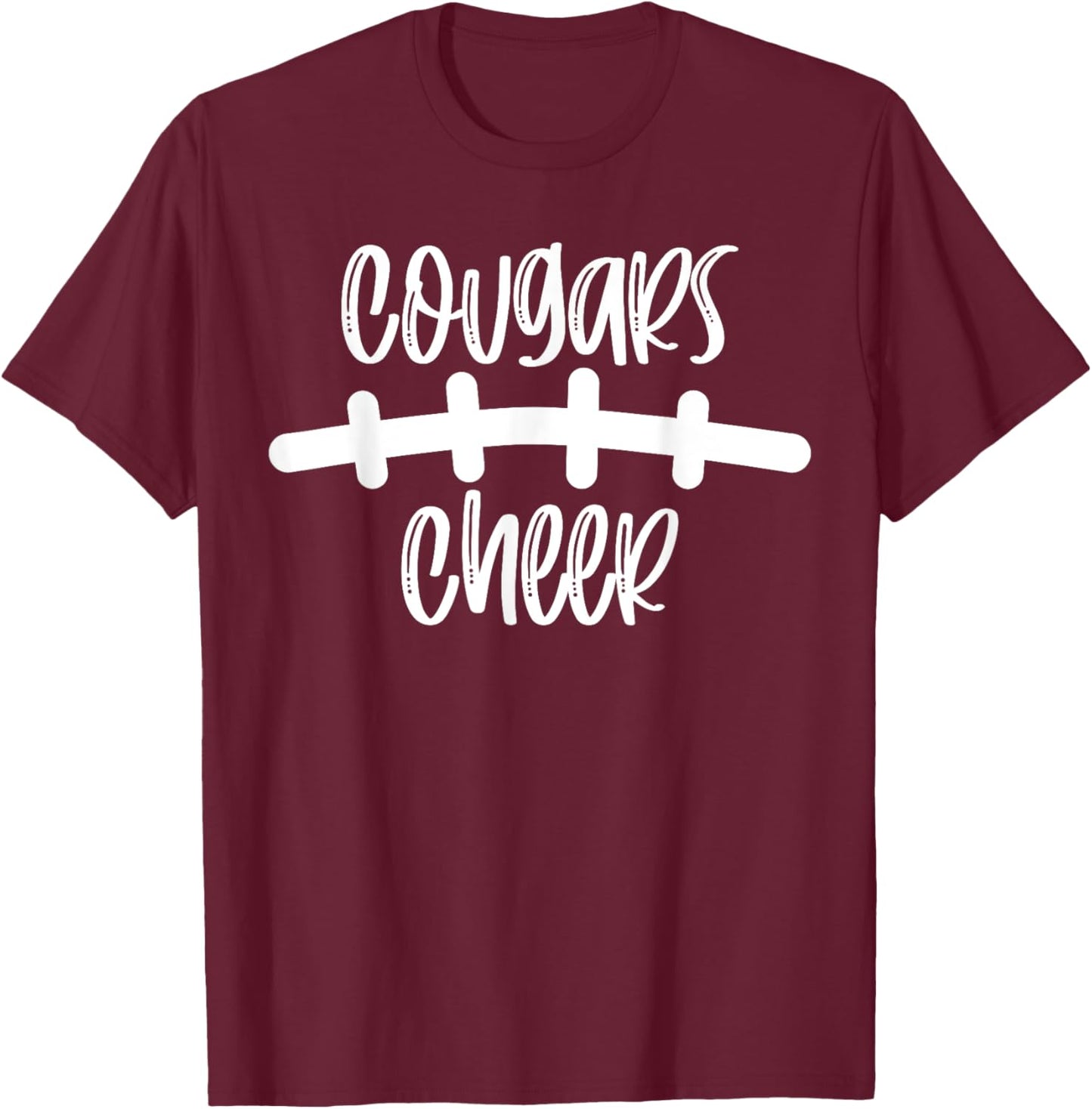 Cougars Cheer School Spirit Football Team Mascot Game Night T-Shirt - T-Shirt | Maroon