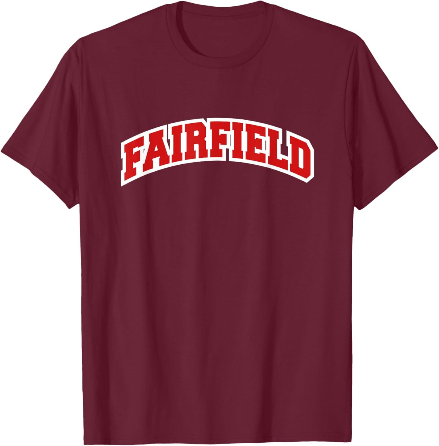 Fairfield Connecticut Varsity Style Vintage T-Shirt - T-Shirt | Maroon