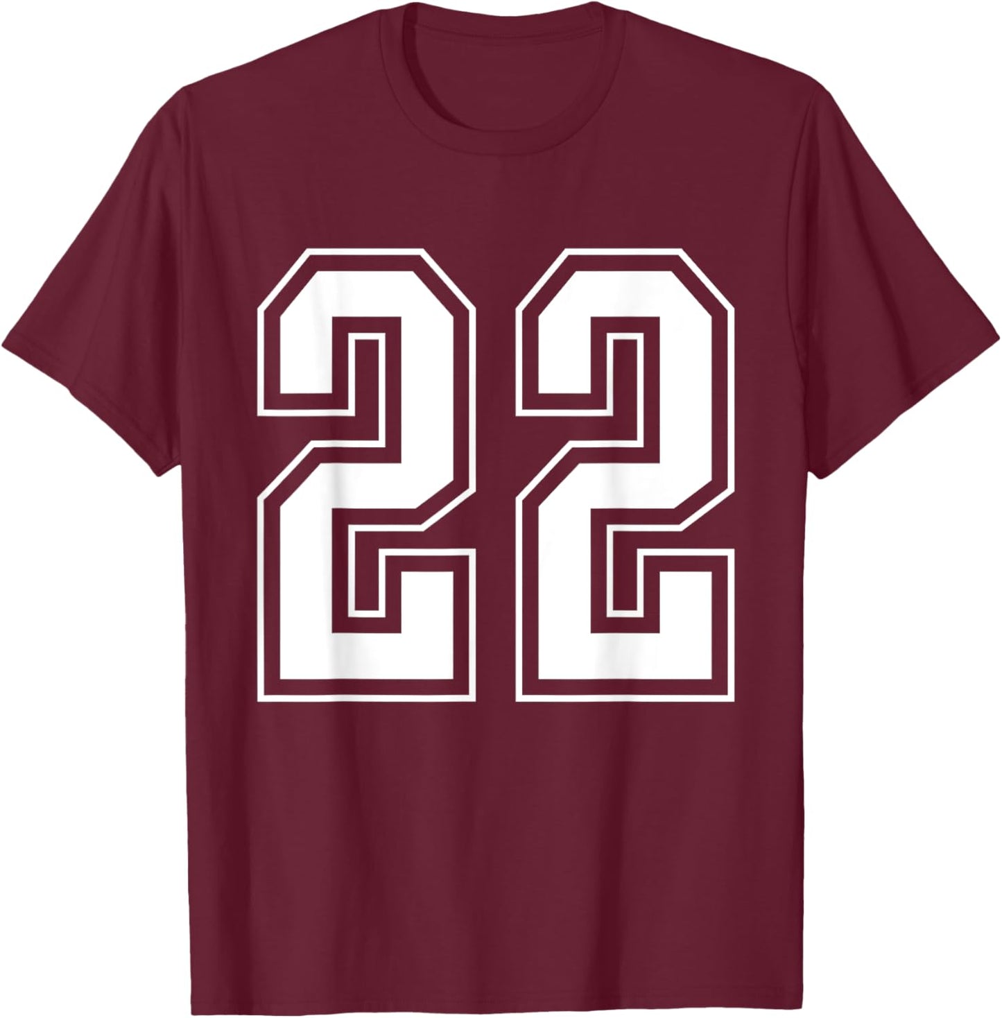 Varsity Jersey Number 22 T-Shirt - T-Shirt | Maroon