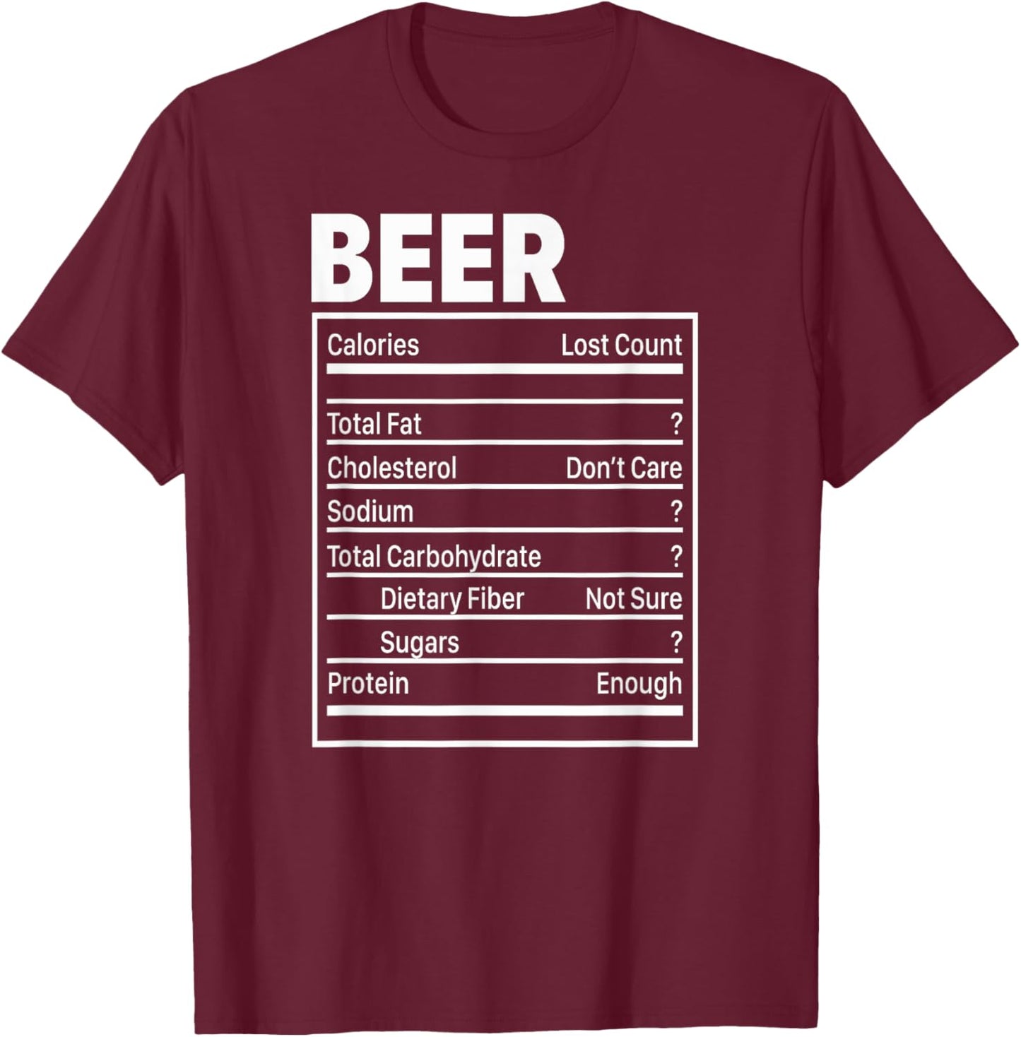 Beer Nutritional Ingredients, Funny ThanksGiving For Dad T-Shirt - T-Shirt | Maroon