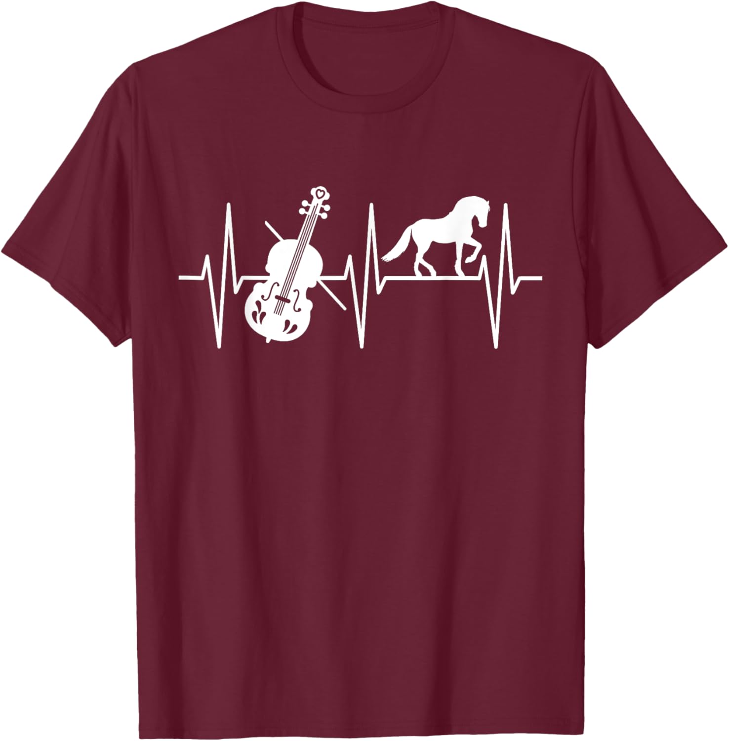 Violin Shirt Funny Horse Lover Classical Music Violinist T-Shirt - T-Shirt | Maroon