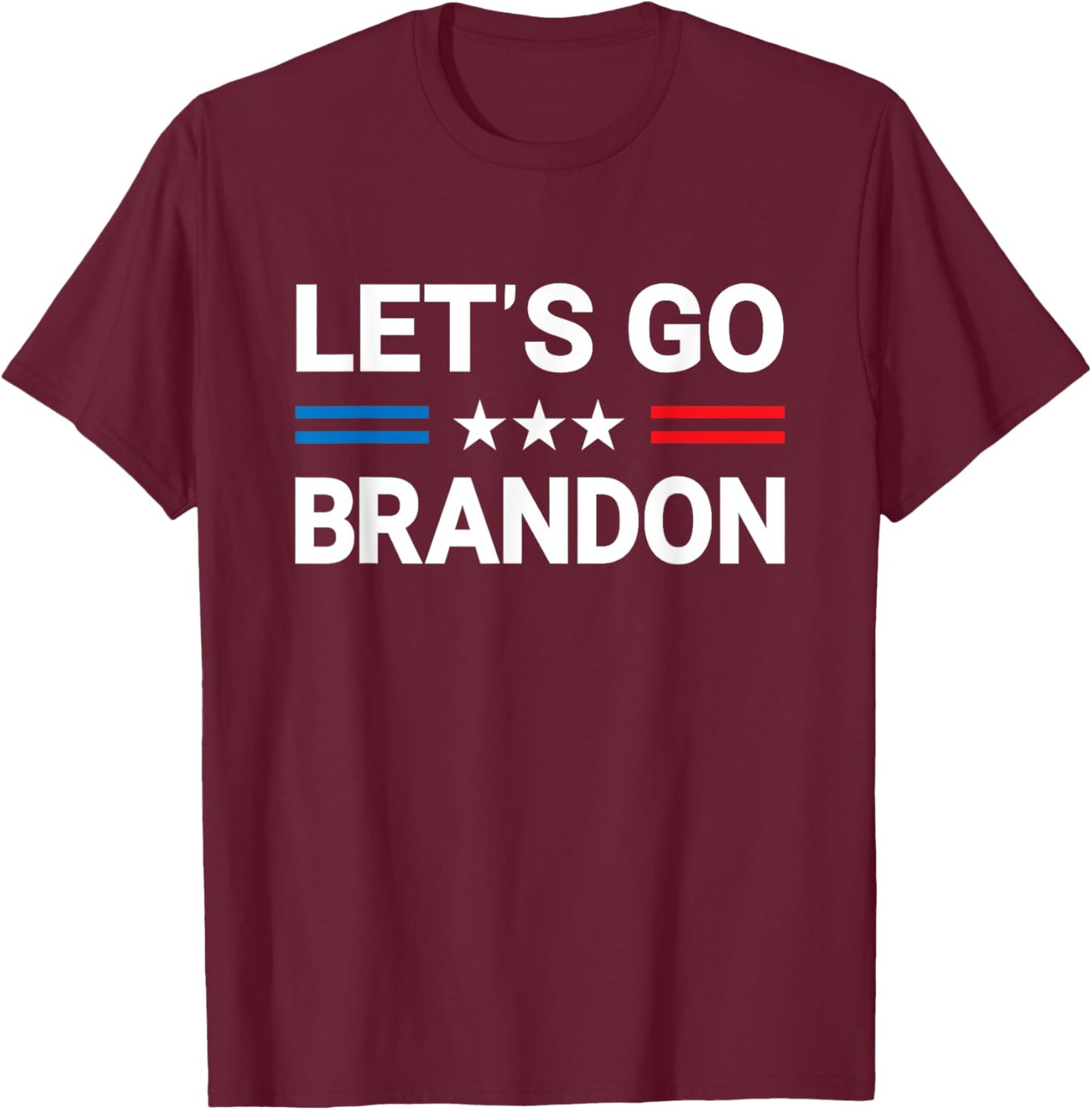 Let's Go Brandon US Flag T-Shirt - T-Shirt | Maroon
