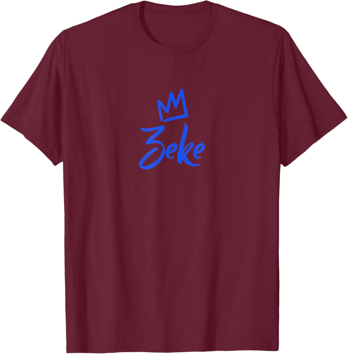 Zeke the King / Blue Crown & Name Called Zeke T-Shirt - T-Shirt | Maroon