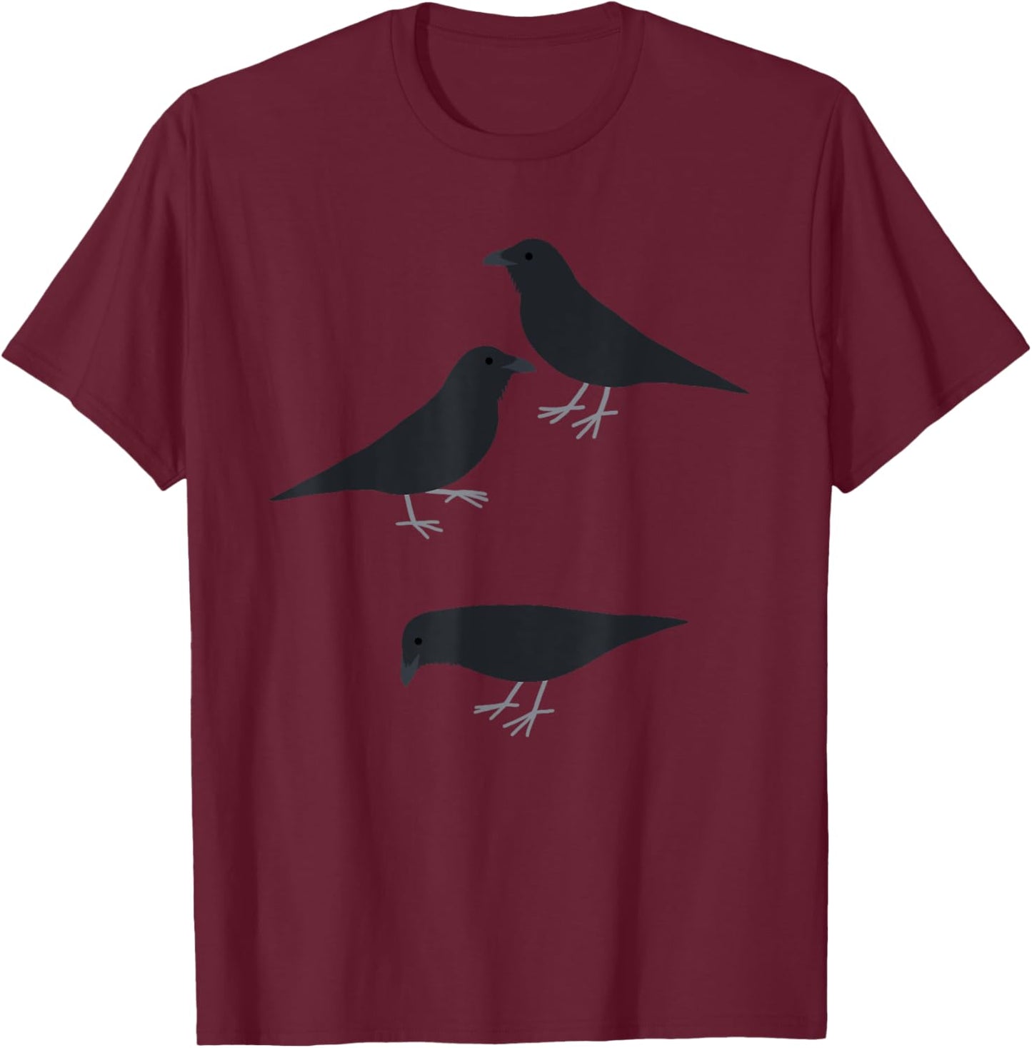 Crow Birds Raven T-Shirt - T-Shirt | Maroon