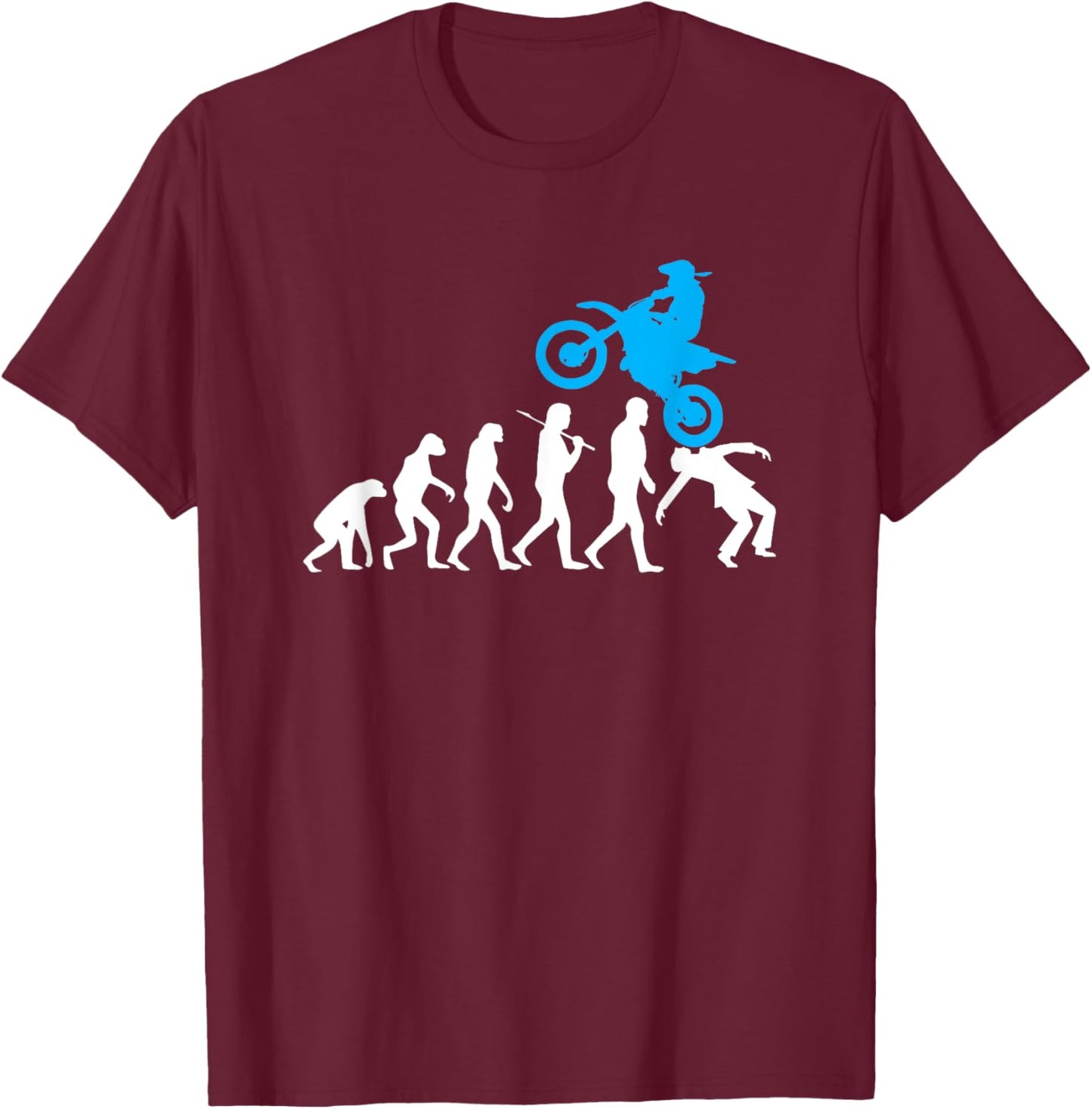 Funny Dirt Bike Evolution Braap MX Motocross Rider Boys T-Shirt - T-Shirt | Maroon