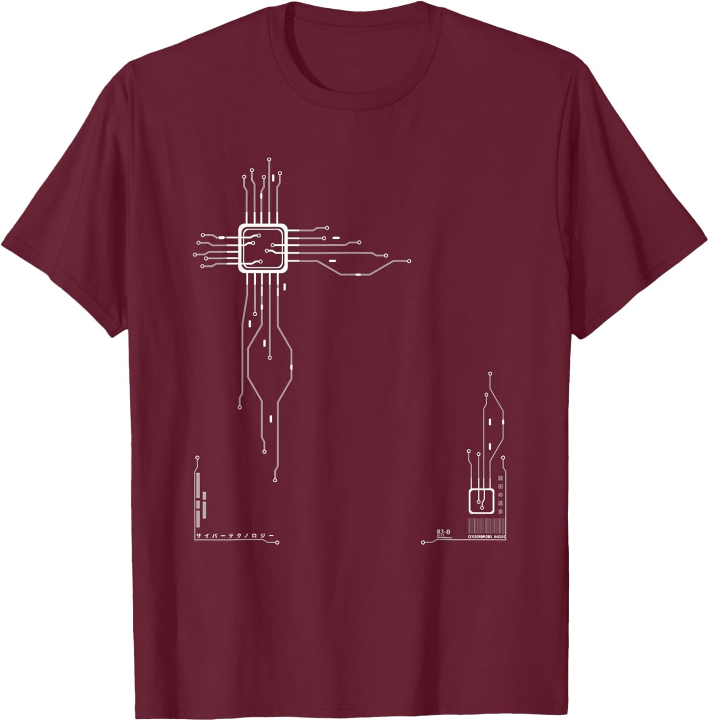 Techwear Urban Outfits Black Adult Men's 3X-Large Classic Fit Short Sleeve T-Shirt - T-Shirt | Maroon
