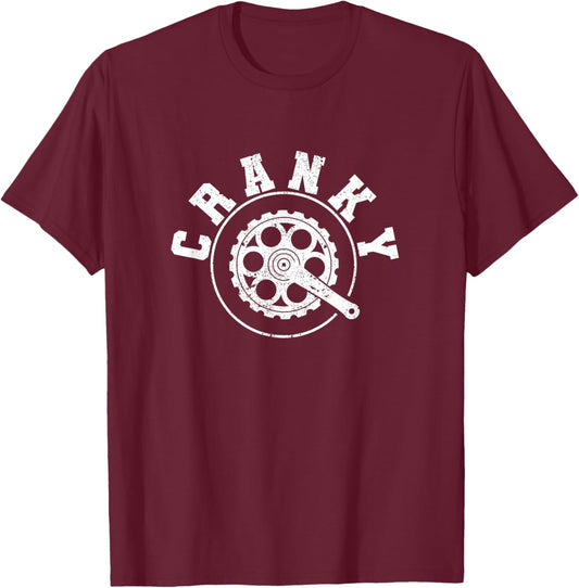 Cranky Funny Bicycle Lover Crank Cycling Biker Mountain Bike T-Shirt - T-Shirt | Maroon