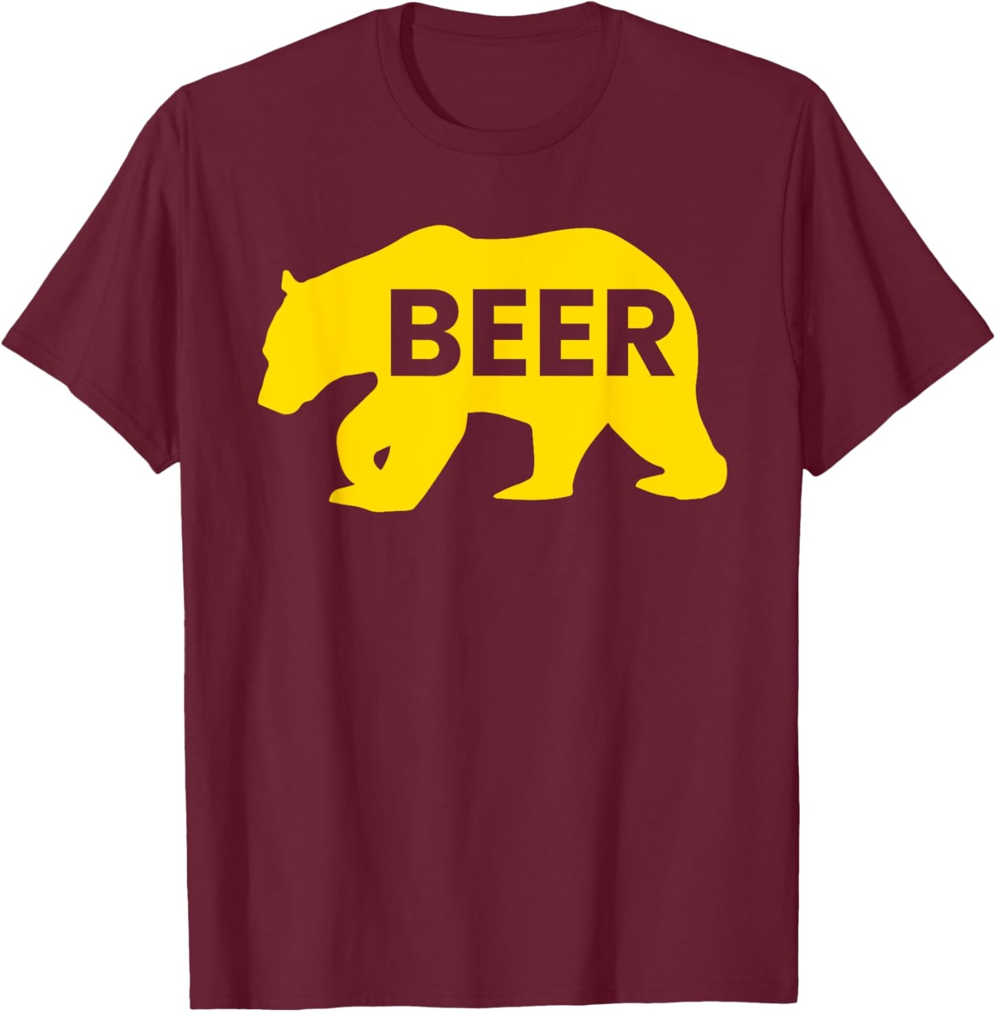 Beer Beers, Day, Alcoholic, Bears, Wild, Wildlife Beer T-Shirt - T-Shirt | Maroon
