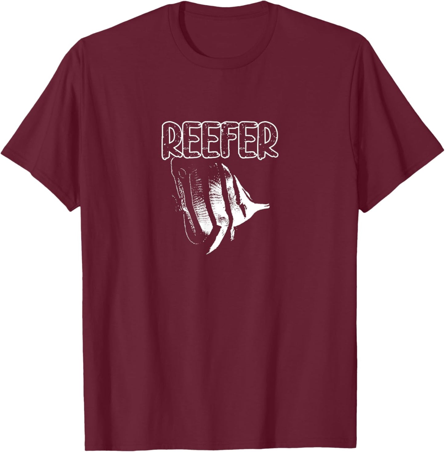 Aquarist Reef Copperband Butterfly Marine Reefer Fish T-Shirt - T-Shirt | Maroon