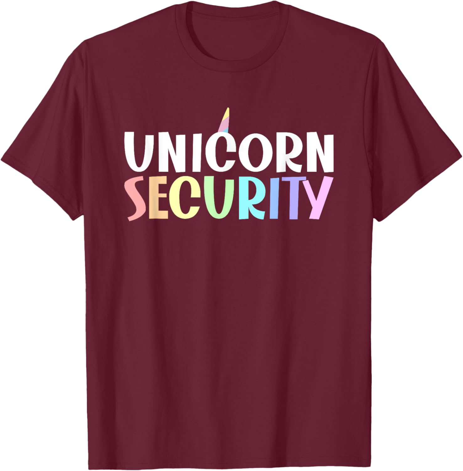 Unicorn Security Dad Brother Halloween Costume Men Boys T-Shirt - T-Shirt | Maroon