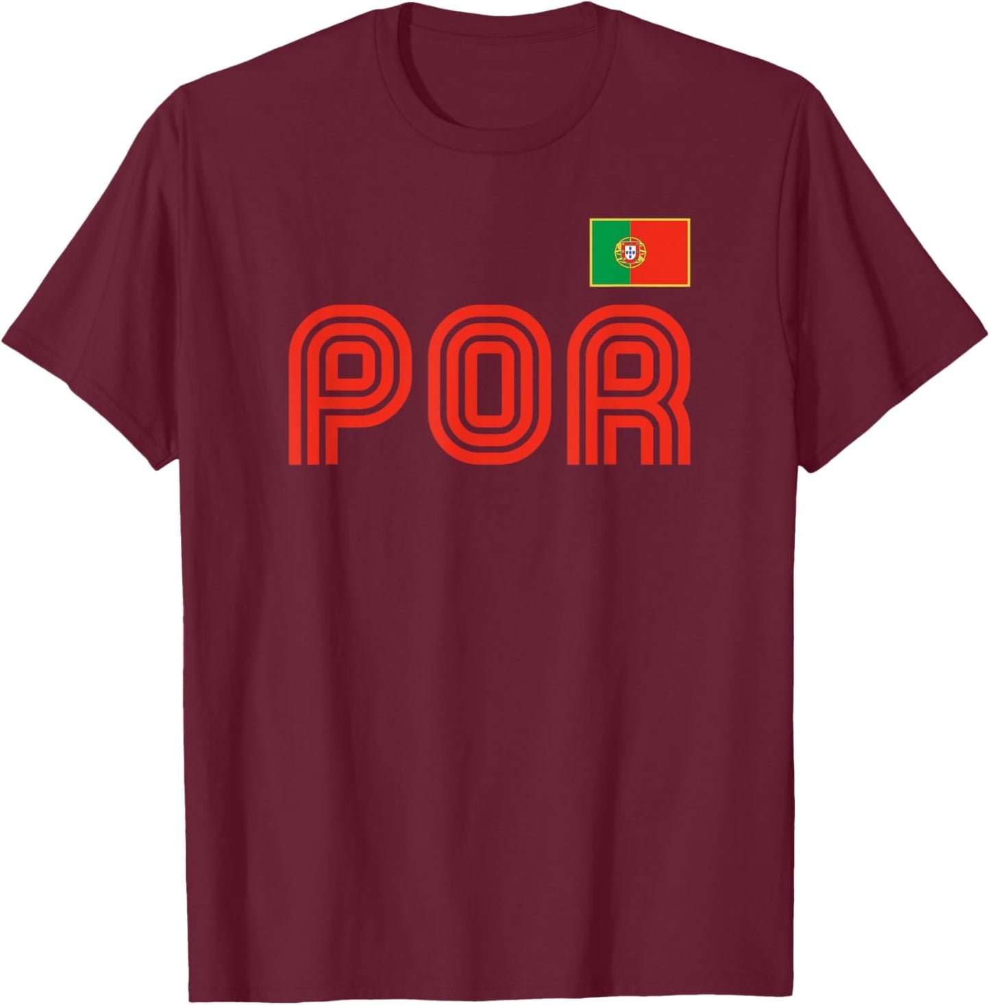 Portugal Flag Retro International Country Portuguese Pride T-Shirt - T-Shirt | Maroon