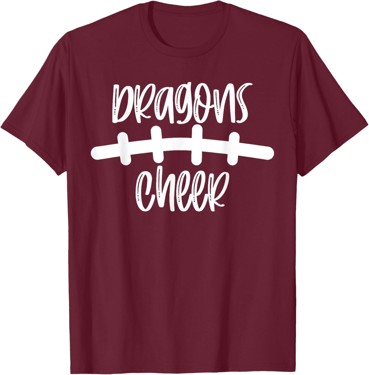 Dragons Cheer School Spirit Football Team Mascot Game Night T-Shirt - T-Shirt | Maroon