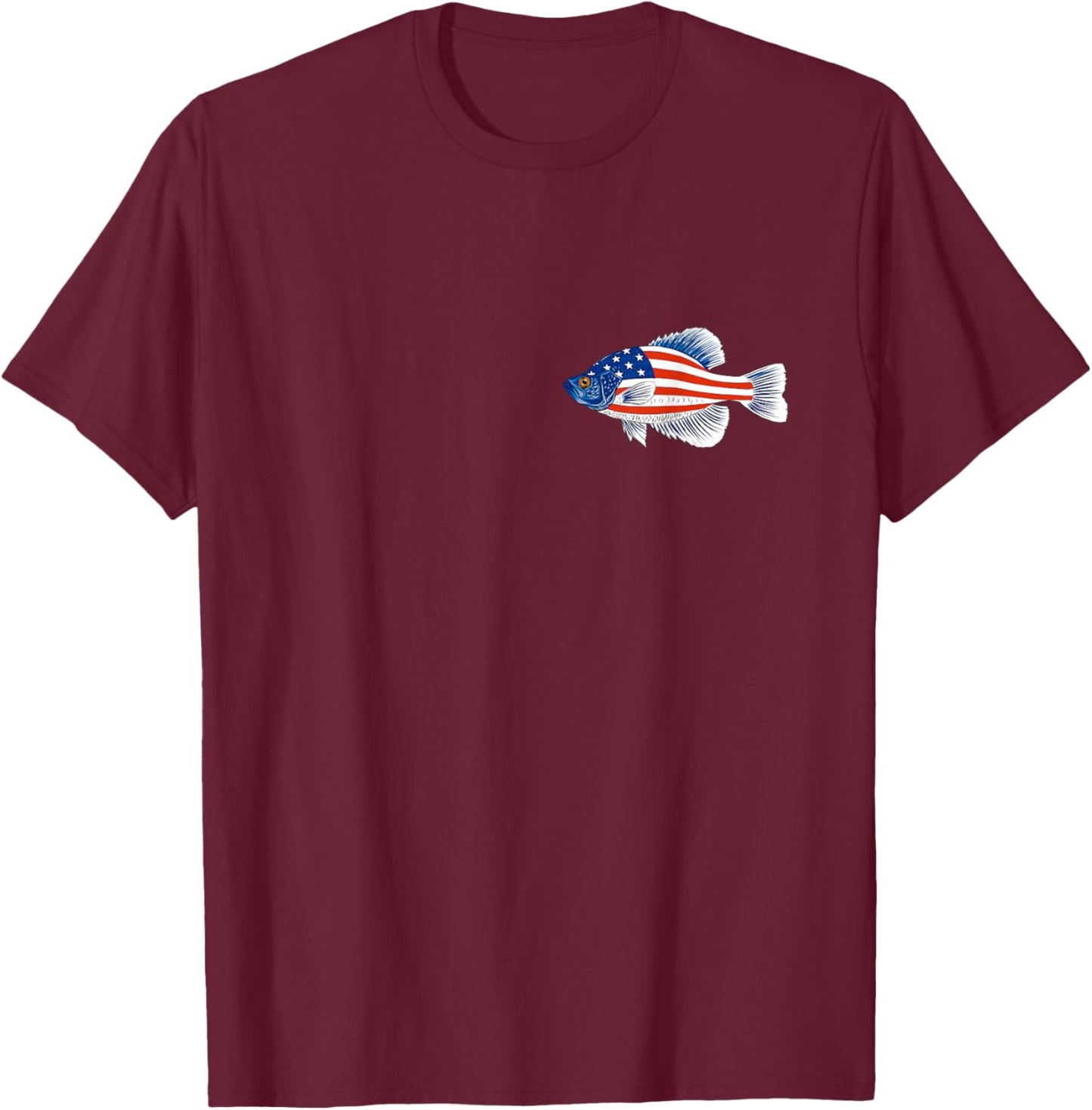 Freshwater Fishing Gift Men Women Kids USA Black Crappie T-Shirt - T-Shirt | Maroon