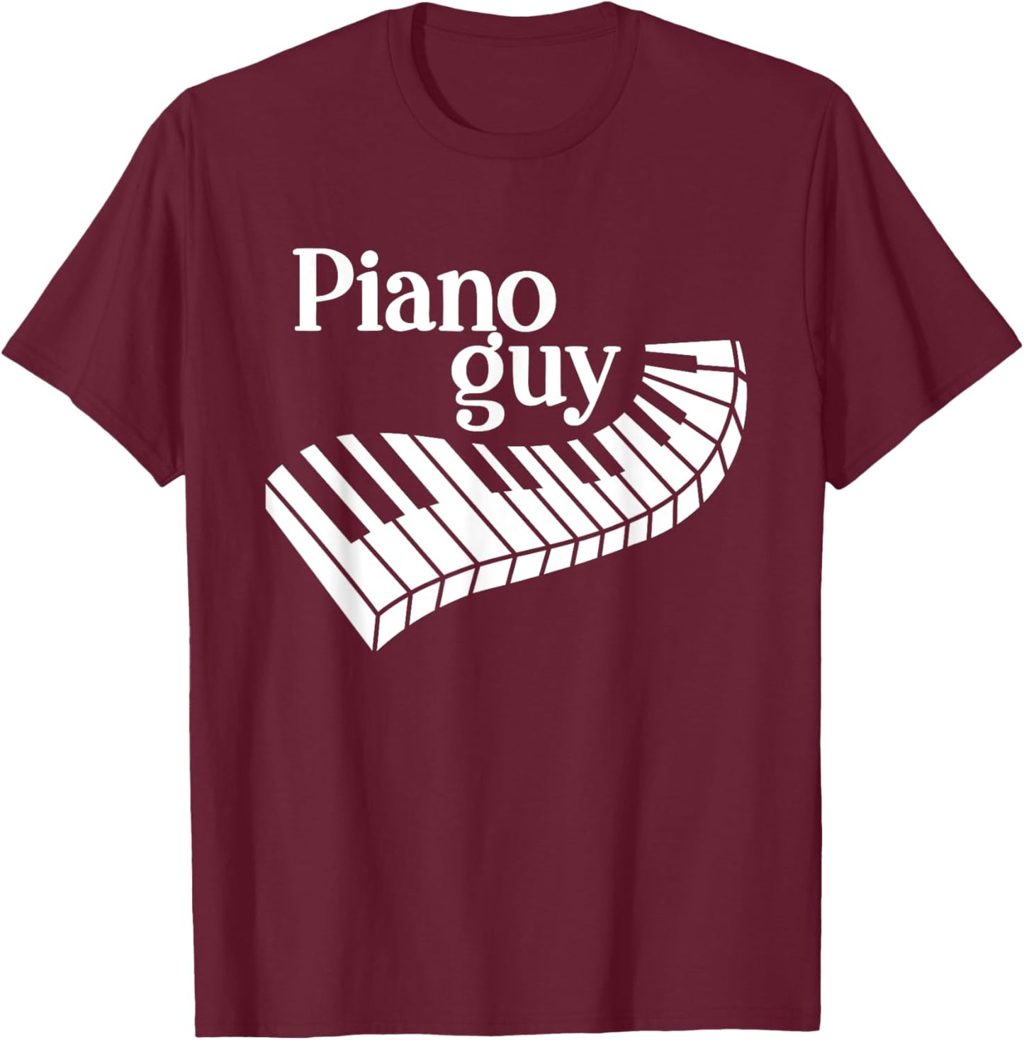 Piano Guy Artistic Piano Keys Keyboard Player Piano Guy T-Shirt - T-Shirt | Maroon