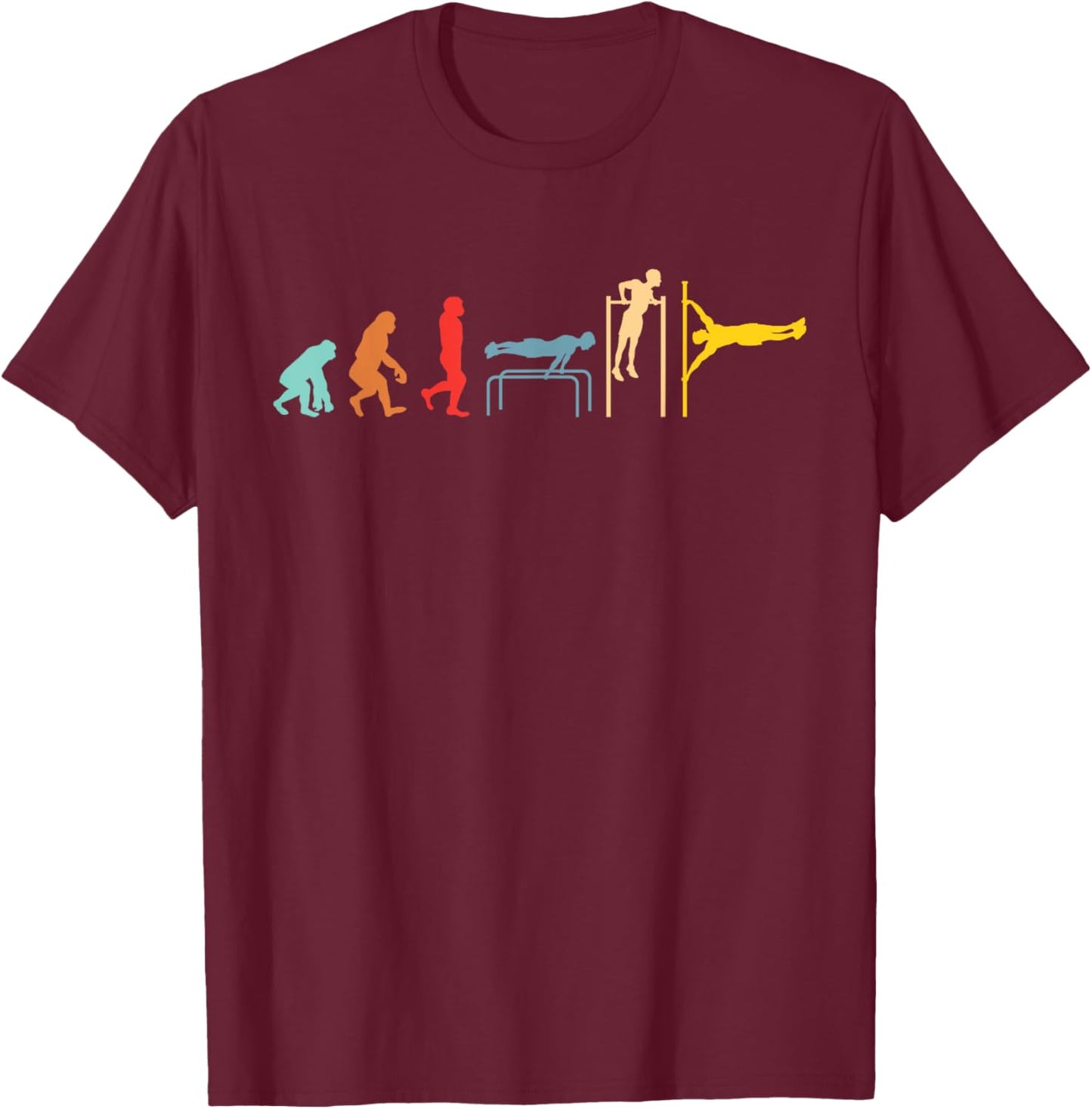 Calisthenics Evolution Street Body Workout T-Shirt - T-Shirt | Maroon