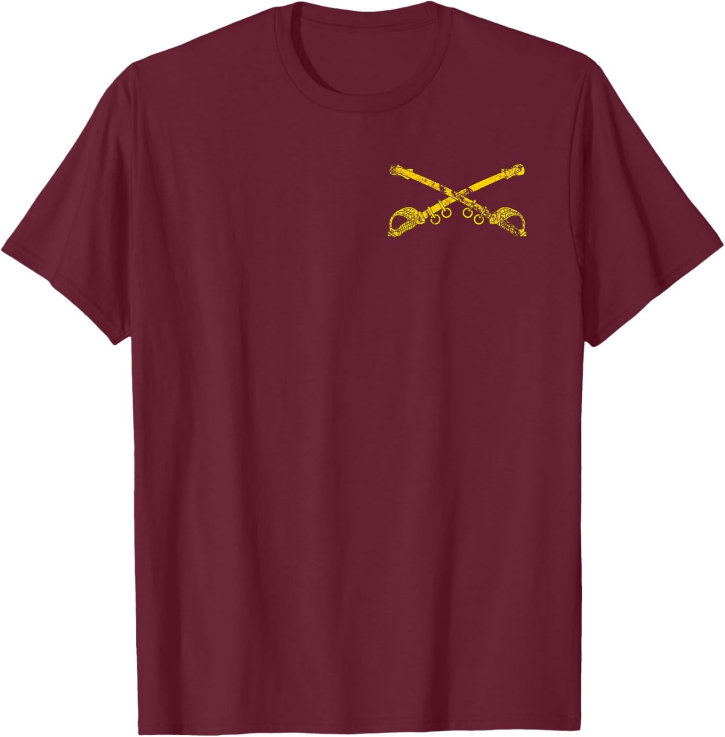 US Army Cavalry Branch - CAV Scout 19Delta - 19D Distressed T-Shirt - T-Shirt | Maroon