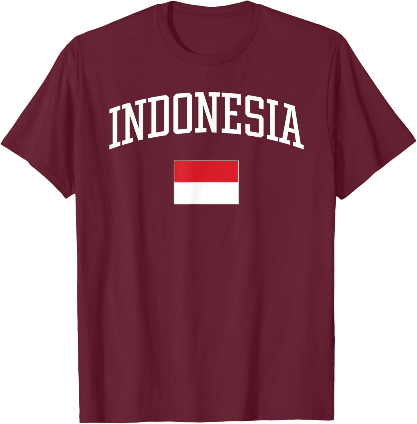 Vintage Flag of Indonesia Love Your Country T-Shirt - T-Shirt | Maroon