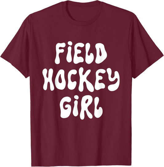 Field Hockey Girl T-Shirt - T-Shirt | Maroon