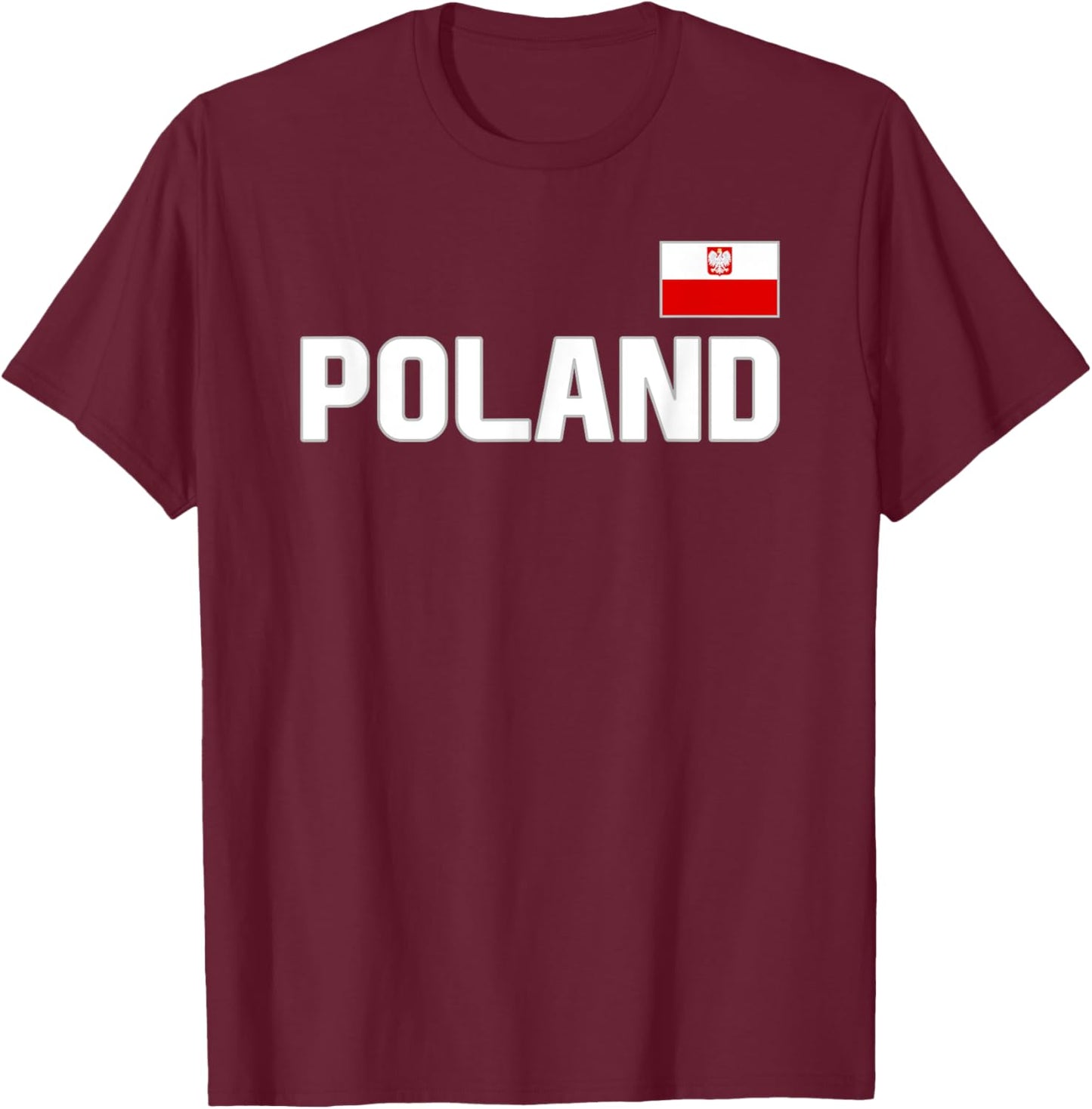 Poland Flag Polish Pride Polska International Country T-Shirt - T-Shirt | Maroon