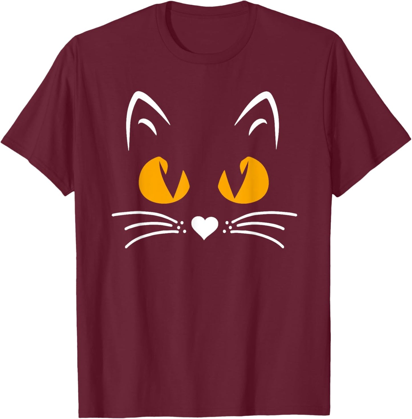 Scary Halloween Black Cat Boys Girls Kids Funny Cat T-Shirt - T-Shirt | Maroon