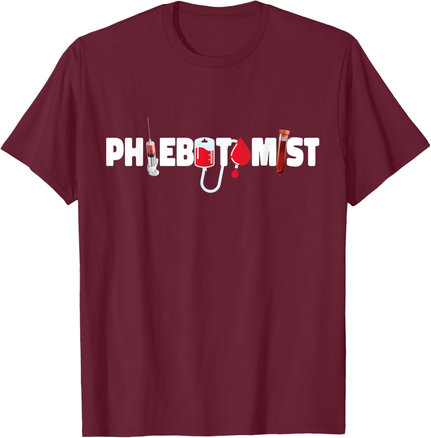Phlebotomist Tech Technician T-Shirt - T-Shirt | Maroon