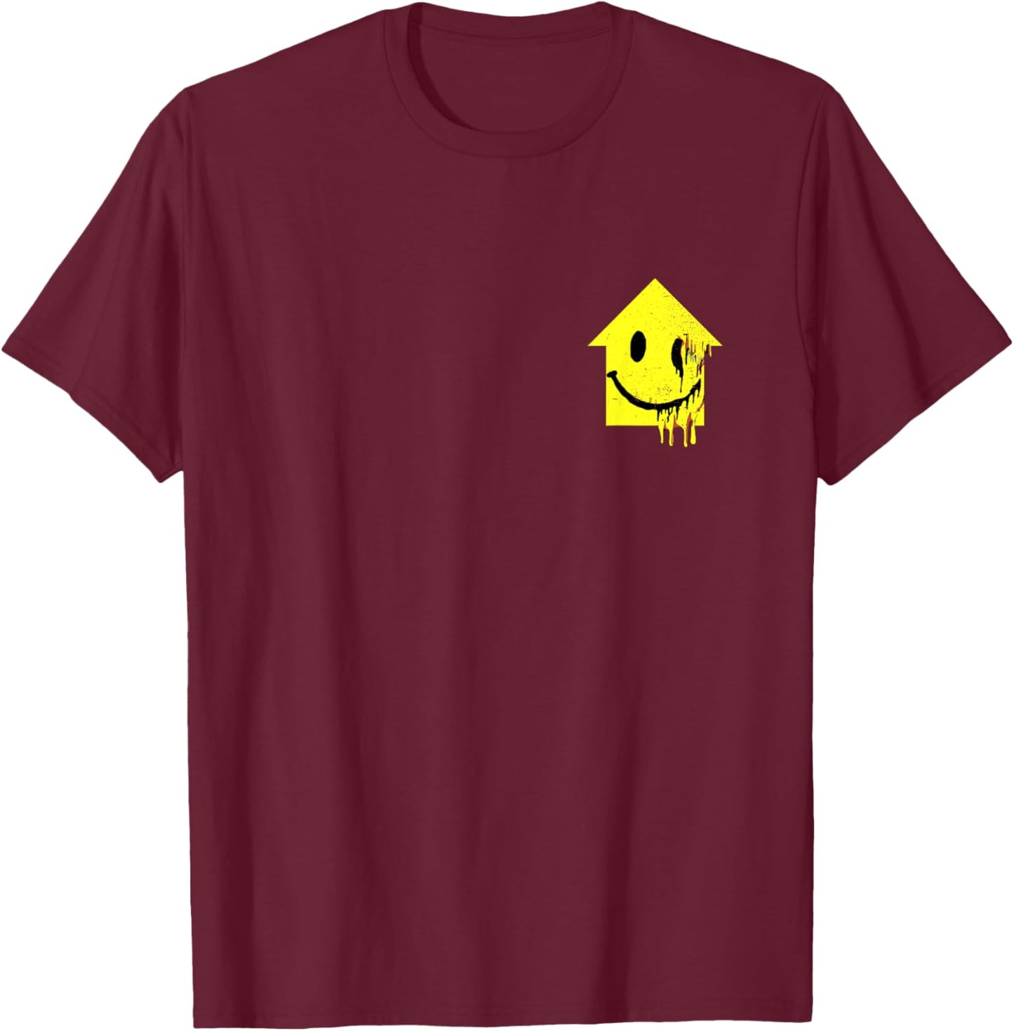 Melting Acid House Smile Techno Acid House Rave Outfit EDM T-Shirt - T-Shirt | Maroon