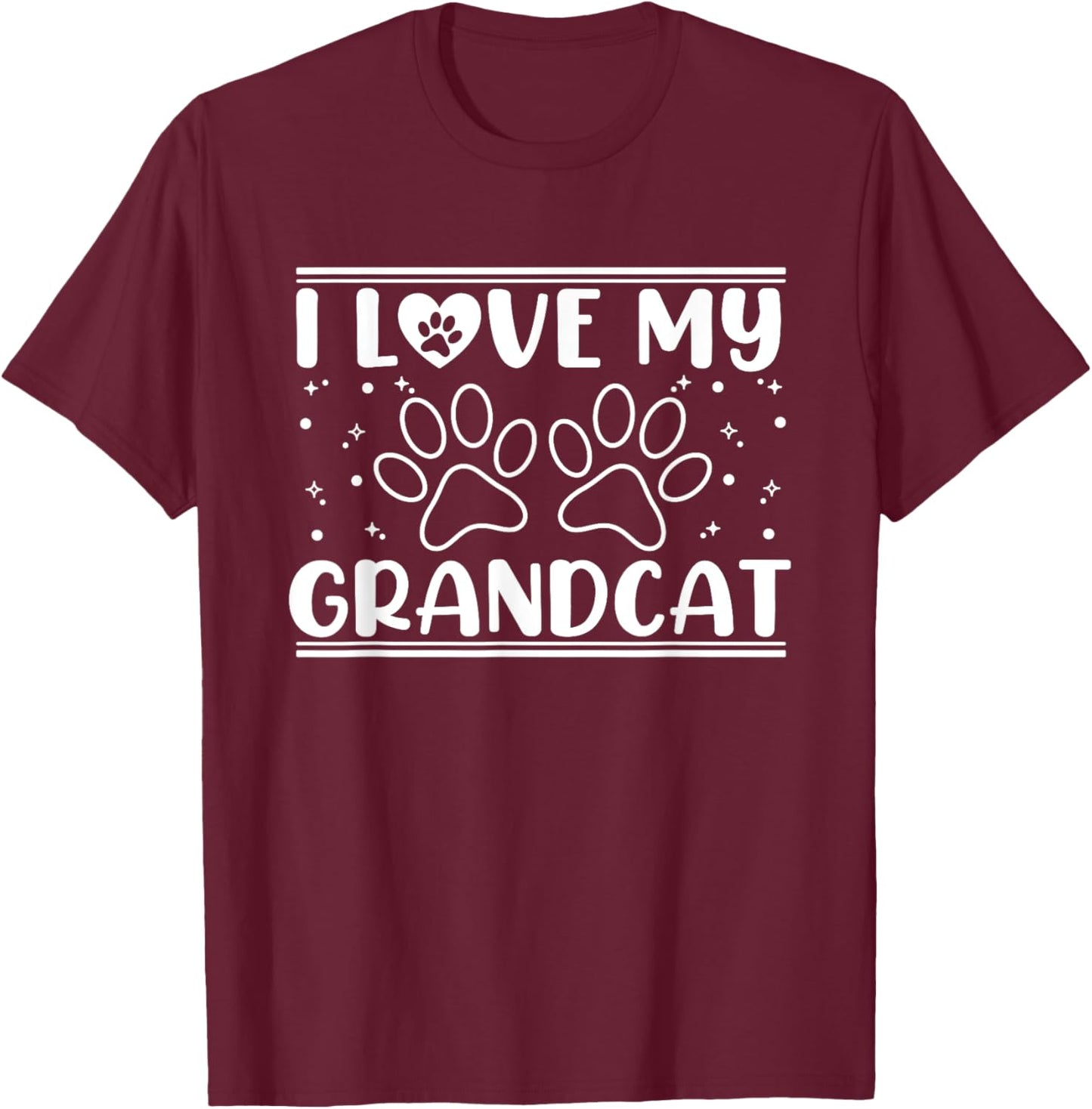 I love my Grandcat - Cat Lover Granddad Grandma Grandparents Men Women T-Shirt - T-Shirt | Maroon