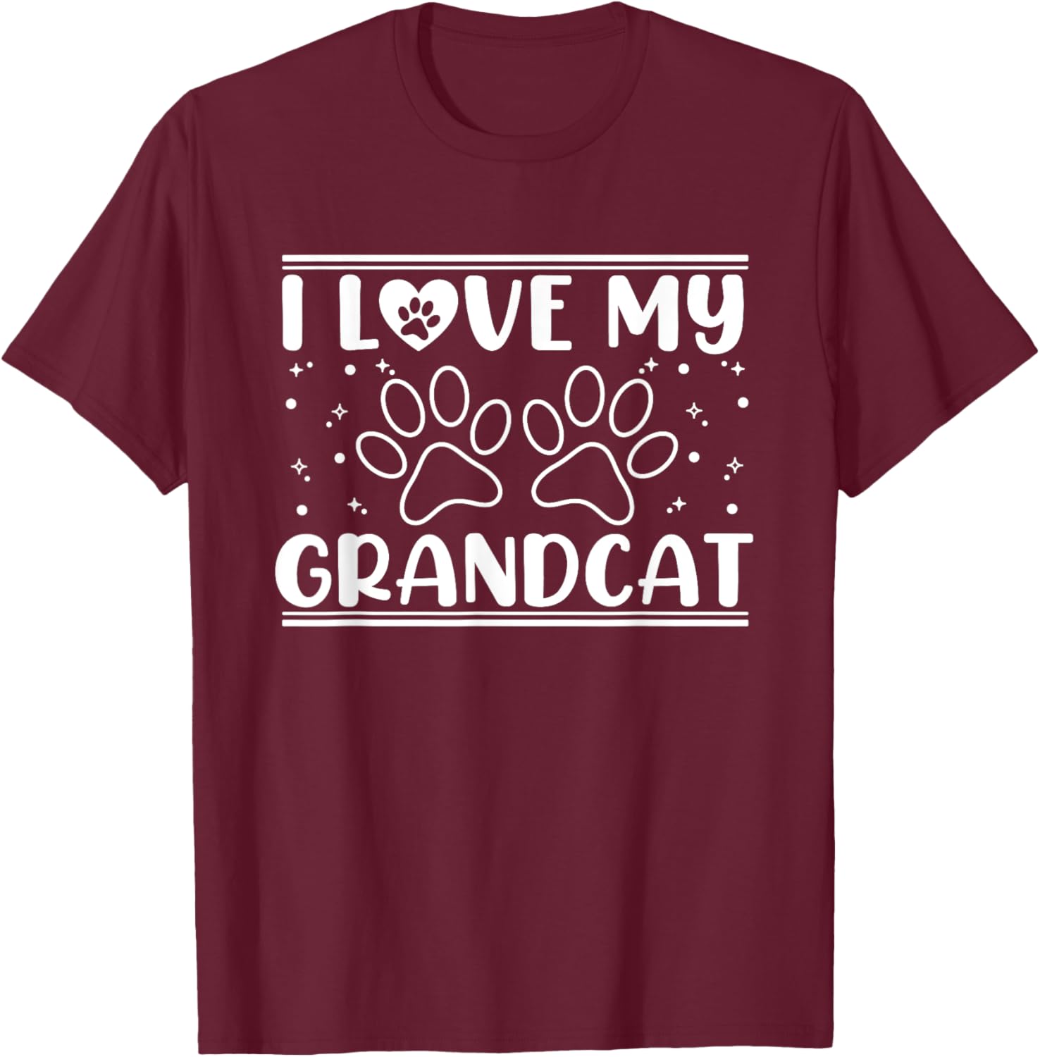I love my Grandcat - Cat Lover Granddad Grandma Grandparents Men Women T-Shirt - T-Shirt | Maroon