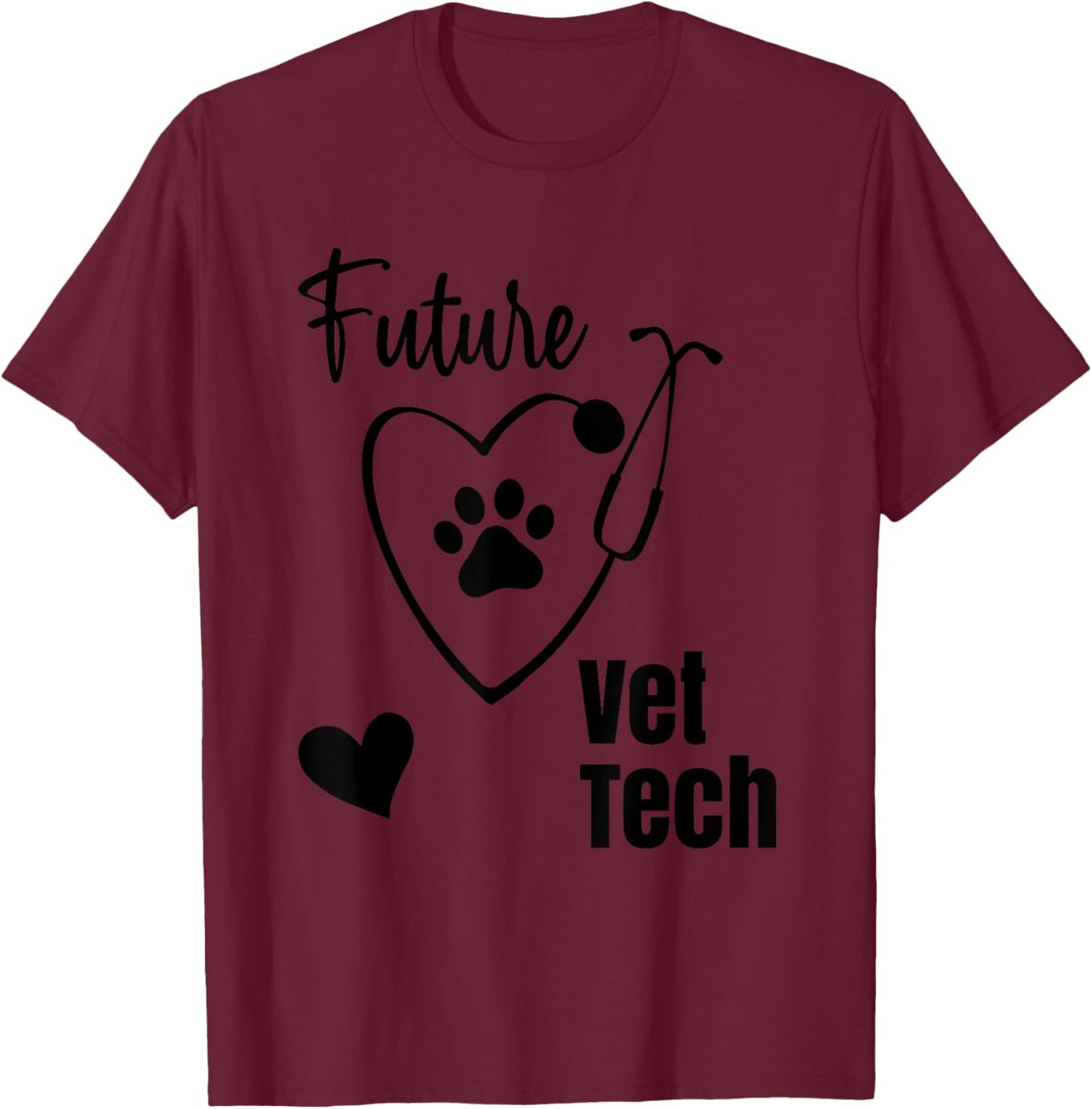 Cute Future Vet Tech Vet Nurse Student Veterinary Technician T-Shirt - T-Shirt | Maroon