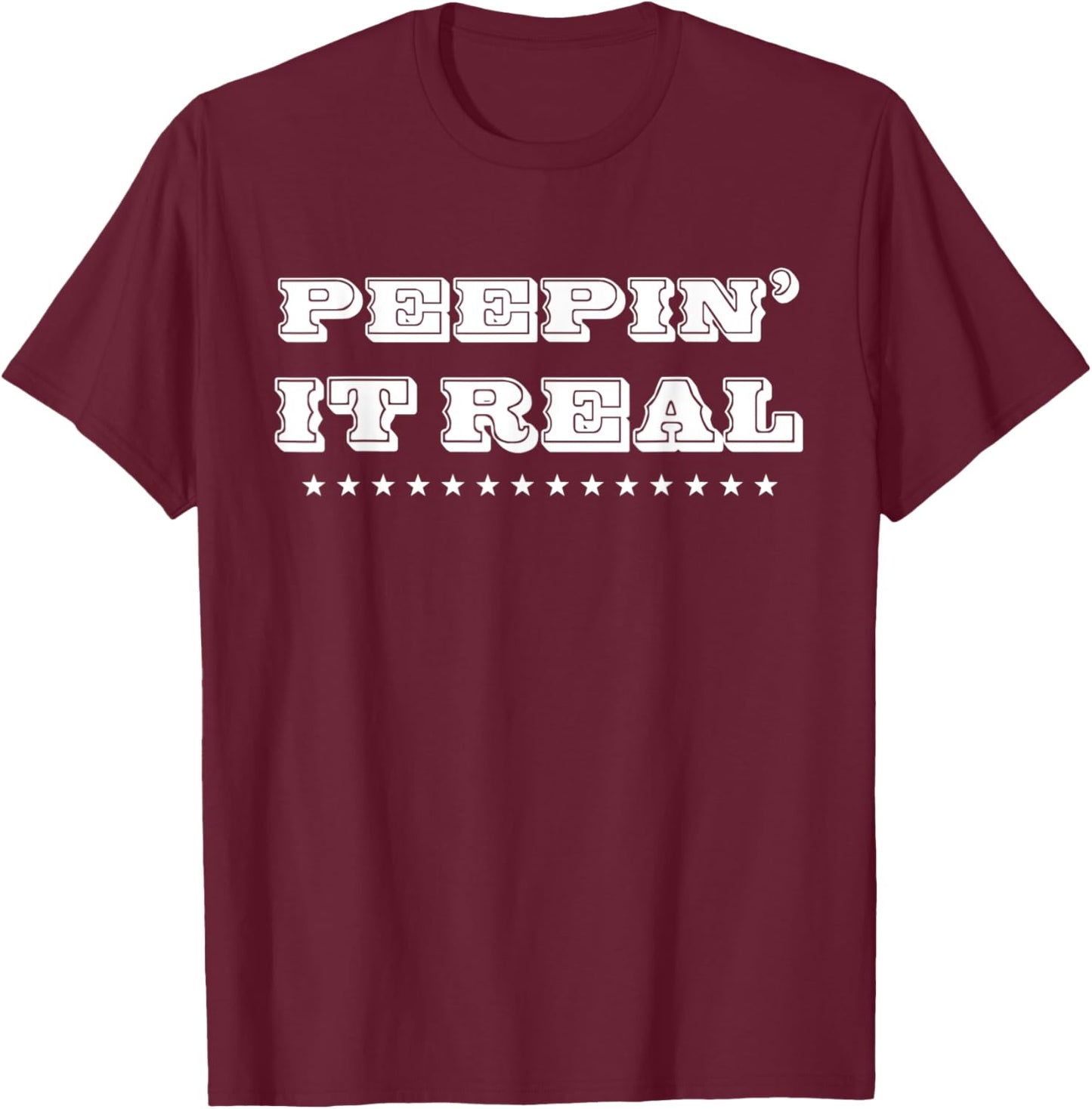 Rabbit Peepin' It Real Easter Funny Novelty T-Shirt - T-Shirt | Maroon