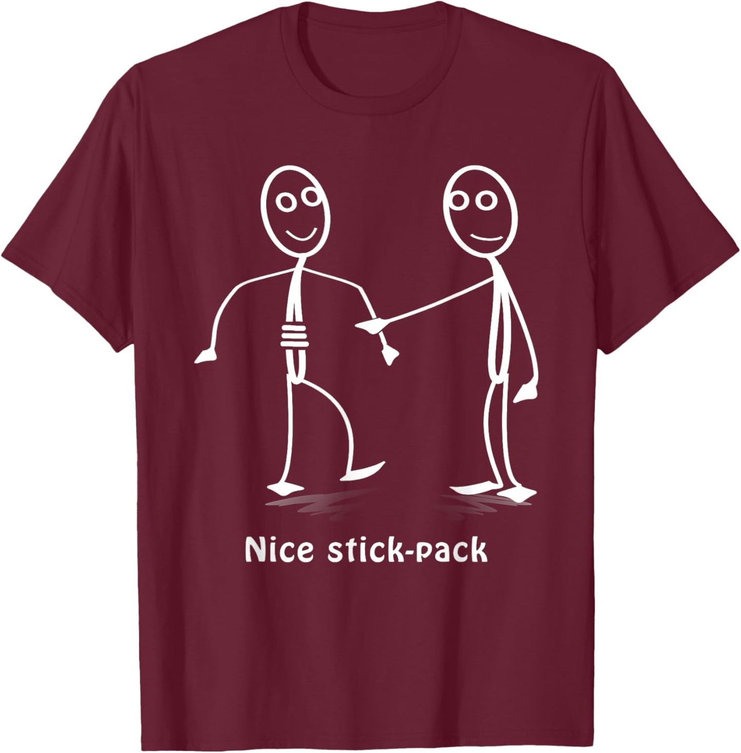 Funny "Nice Stick-Pack" Stickman Costume - Stick Figure T-Shirt - T-Shirt | Maroon