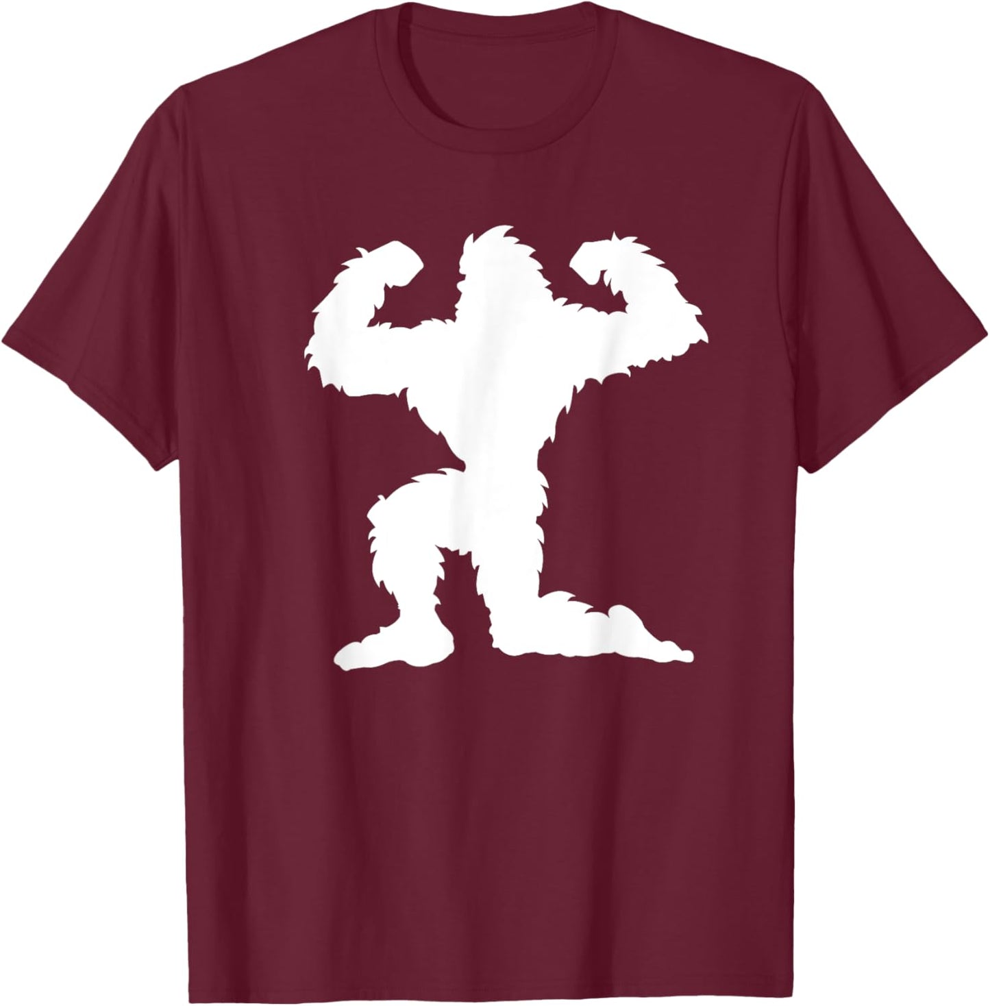 Funny Bodybuilding Bigfoot Bodybuilder Weightlifting Fitness T-Shirt - T-Shirt | Maroon
