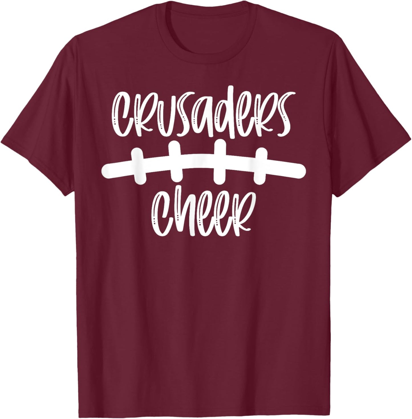 Crusader Cheer School Spirit Football Team Mascot Game Night T-Shirt - T-Shirt | Maroon