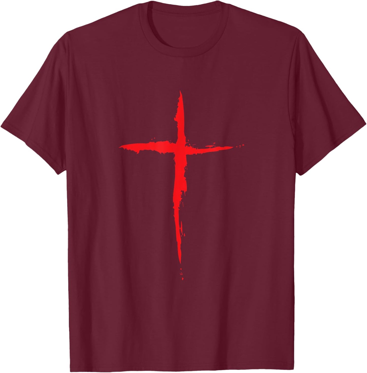 Blood Red Cross s Religious Symbol Crucifix T-Shirt - T-Shirt | Maroon
